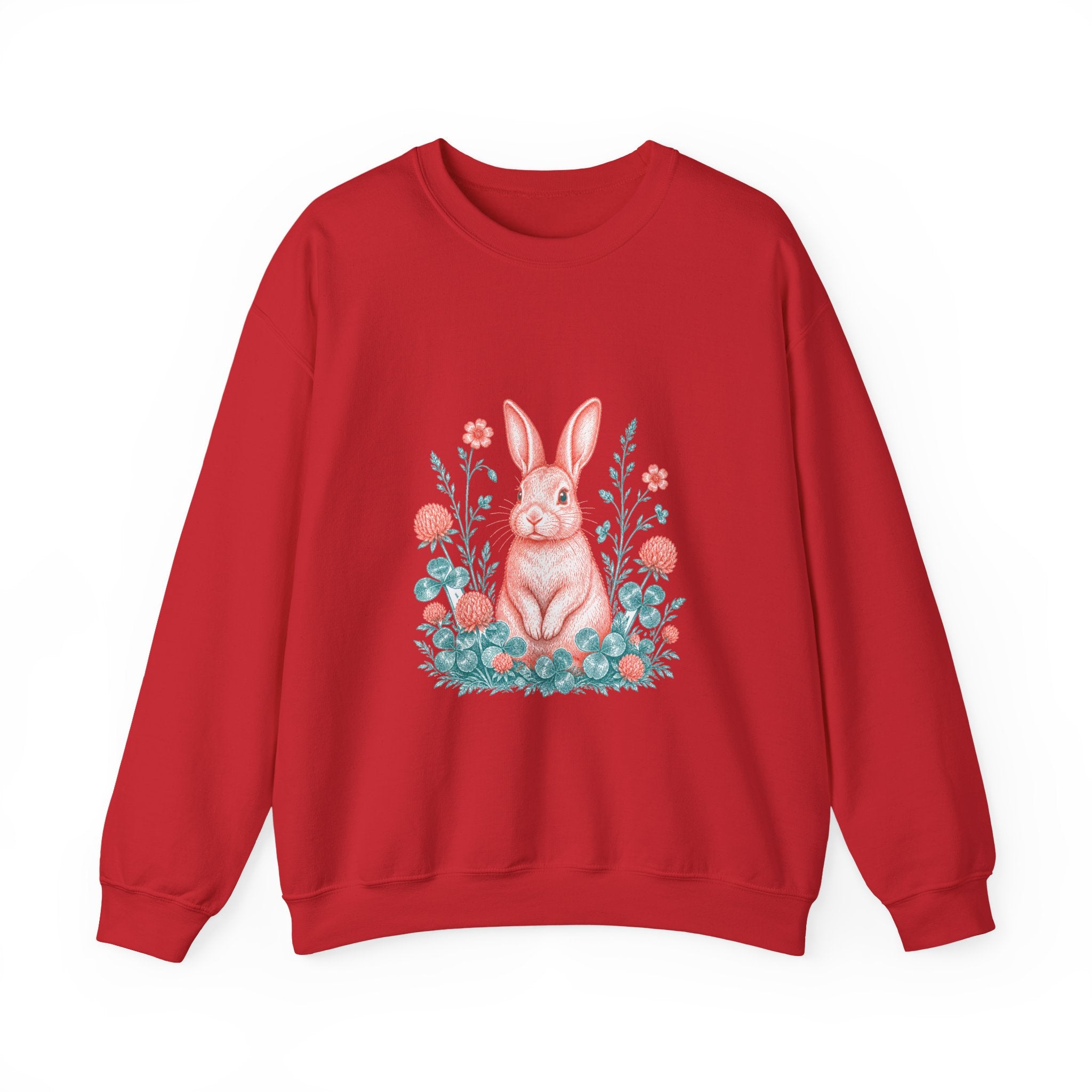 Matching Couple Sweatshirt - Fox & Rabbit Matching Couple Premium Fleece Sweatshirt Vintage Art His Hers Honeymoon Gift - Design B