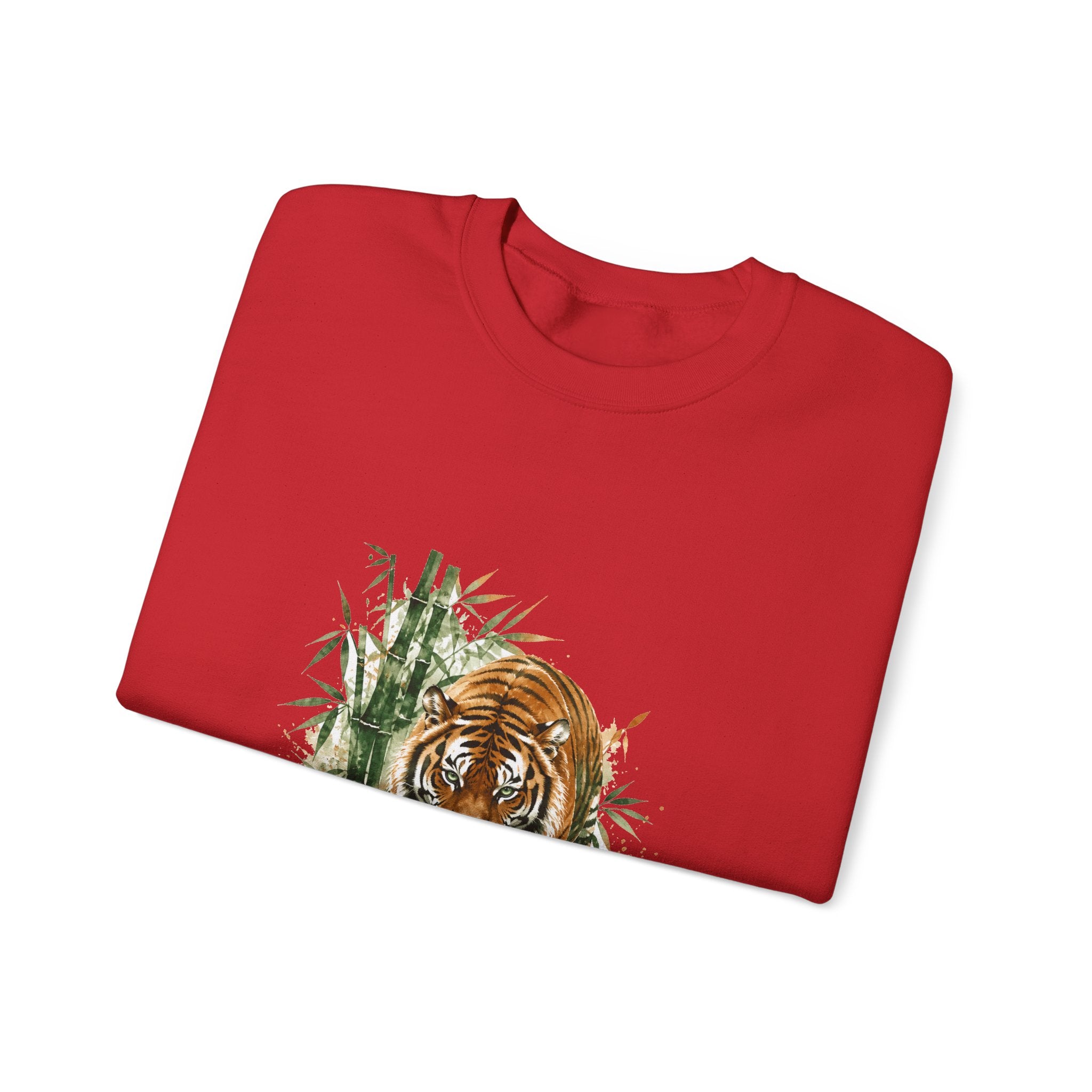 Matching Couple Sweatshirt - Tiger & Crane Matching Couple Premium Fleece Sweatshirt Watercolor Art His Hers Birthday Gift - Design A