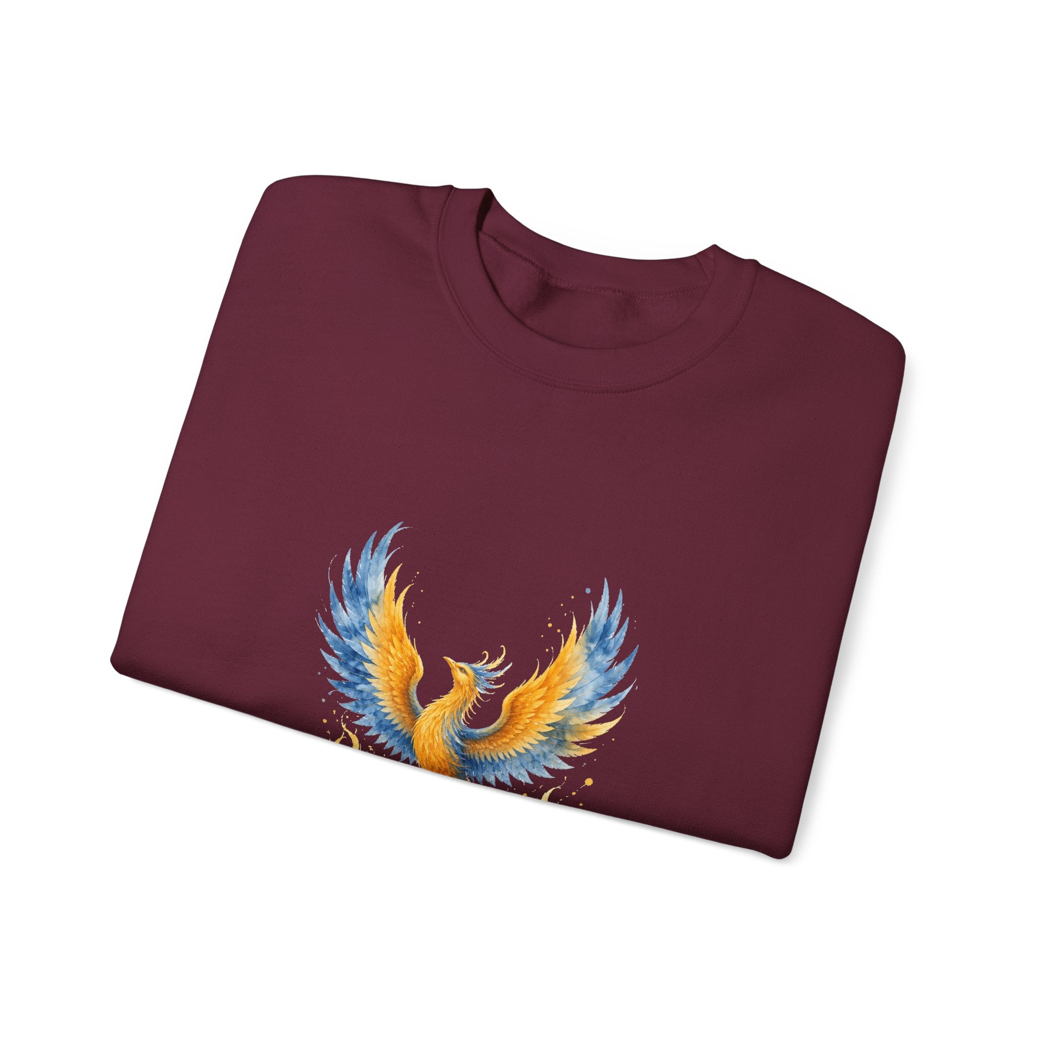 Matching Couple Sweatshirt - Dragon & Phoenix Matching Couple Comfort Colors Crew Watercolor Art His Hers Birthday Gift - Design B