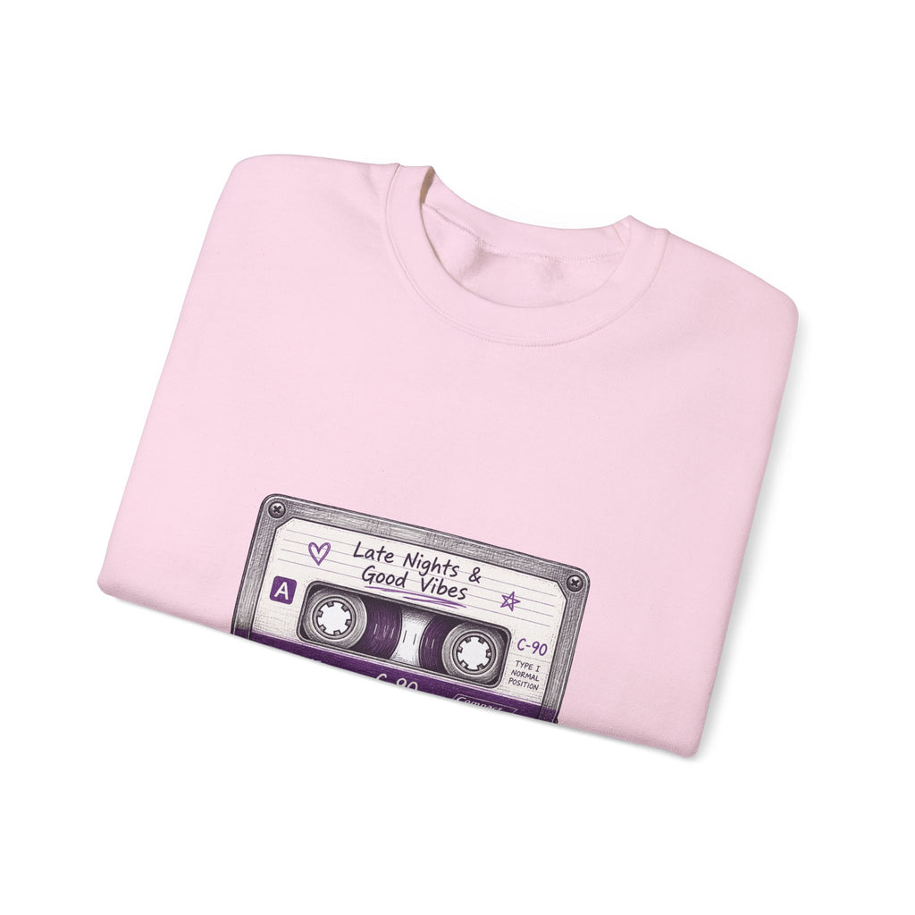 Matching Couple Sweatshirt - Vinyl & Cassette Matching Couple Crewneck Sweatshirt Hand-Drawn Art His Hers Best Friend Gift - Design B