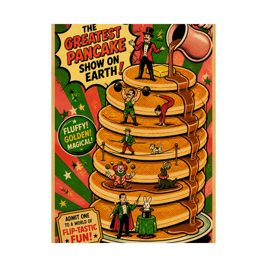 Pancake Stack Platform Wall Art Poster 18×24 Pop Art Living Room Decor Maximalist Print
