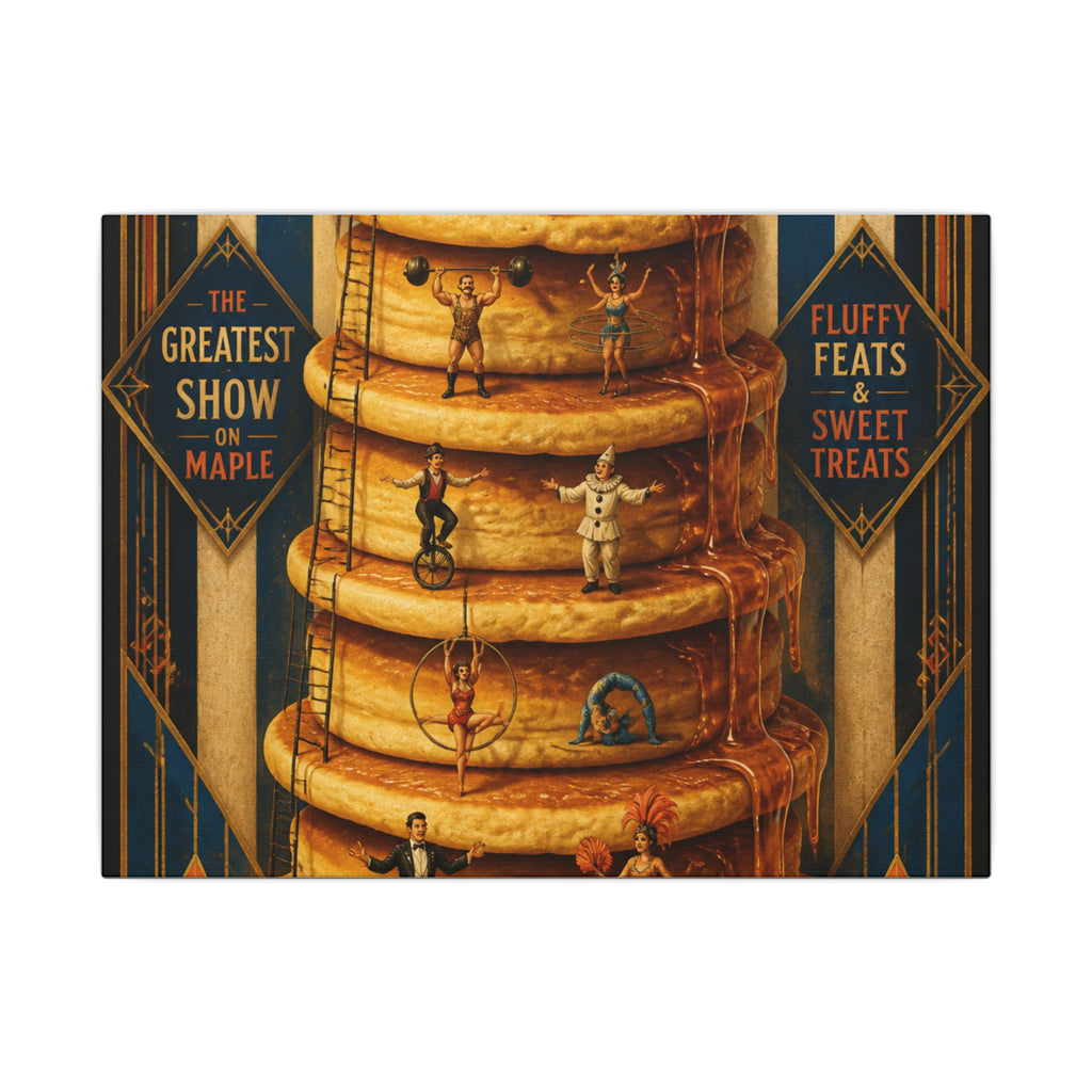 Pancake Stack Platform Wall Art Canvas 16×20 Art Deco Entryway Decor Maximalist Print