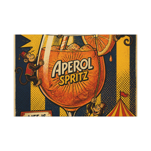 Aperol Spritz Monkeys Wall Art Canvas 24×36 Pop Art Restaurant Decor Maximalist Print