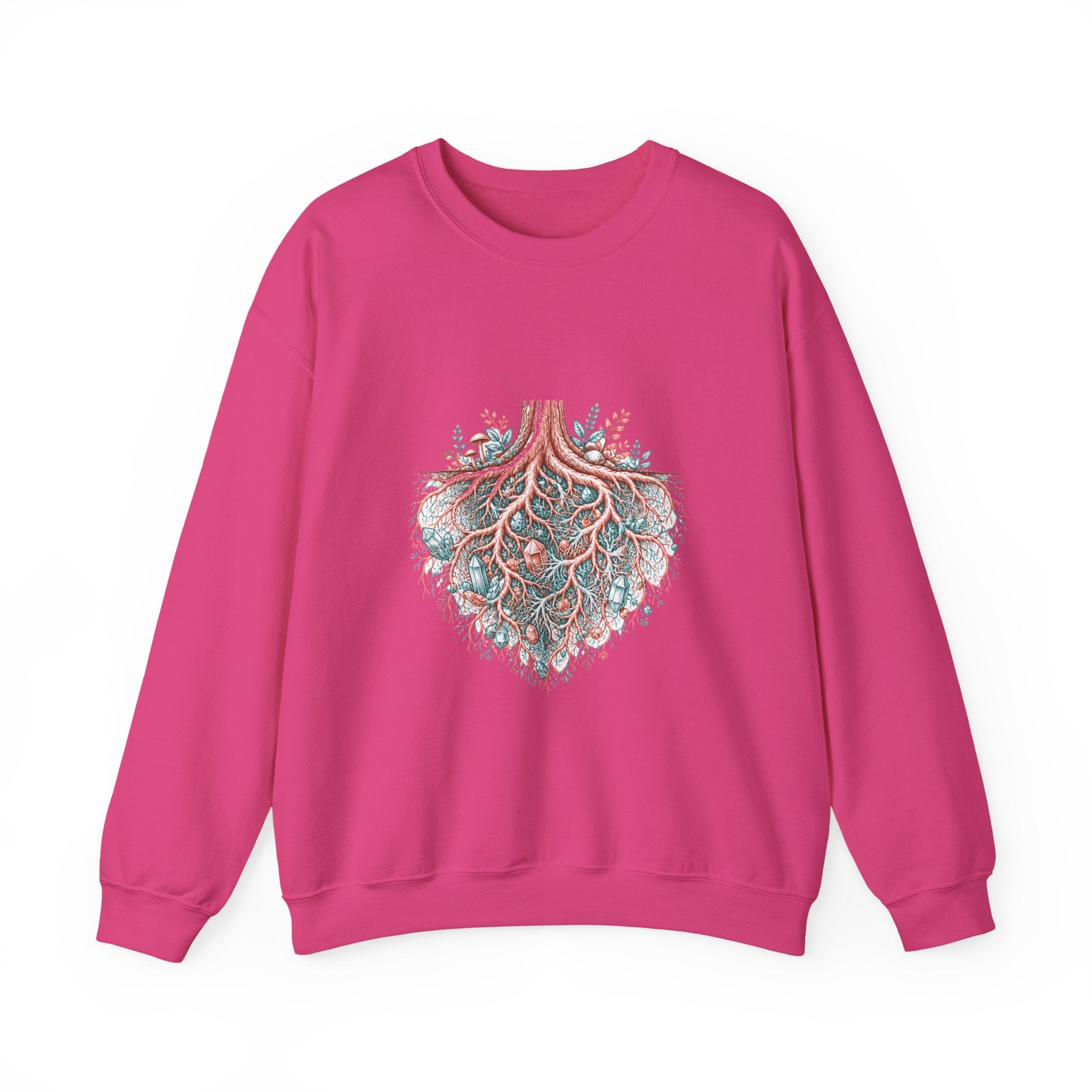 Matching Couple Sweatshirt - Ancient Oak & Deep Roots Matching Couple Crewneck Sweatshirt Hand-Drawn Art His Hers Best Friend Gift - Design B