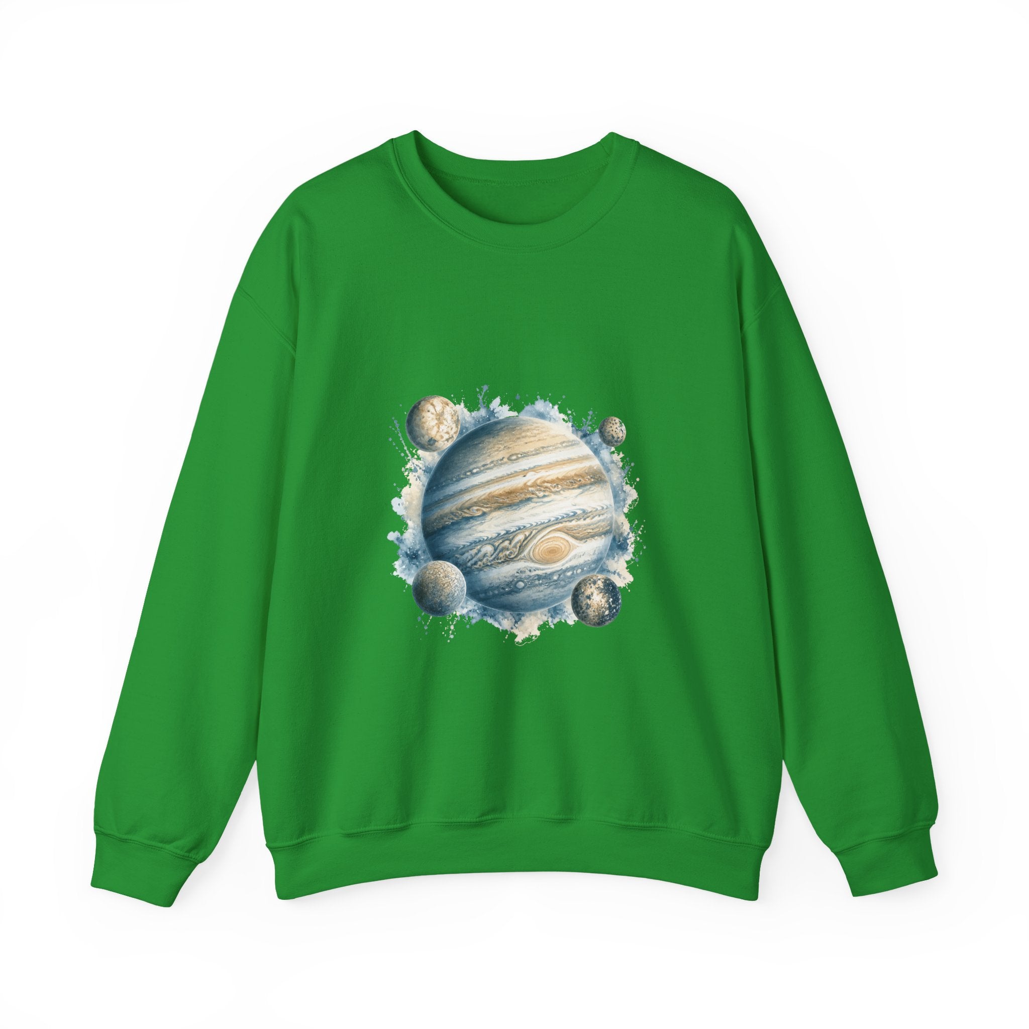 Matching Couple Sweatshirt - Saturn & Jupiter Matching Couple Crewneck Sweatshirt Watercolor Art His Hers Engagement Gift - Design B