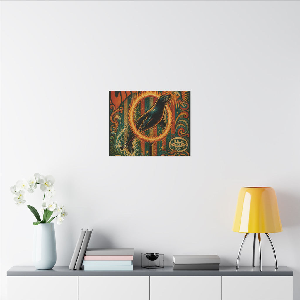 Seal Fire Hoop Wall Art Canvas 16×20 Psychedelic Cafe Decor Maximalist Print