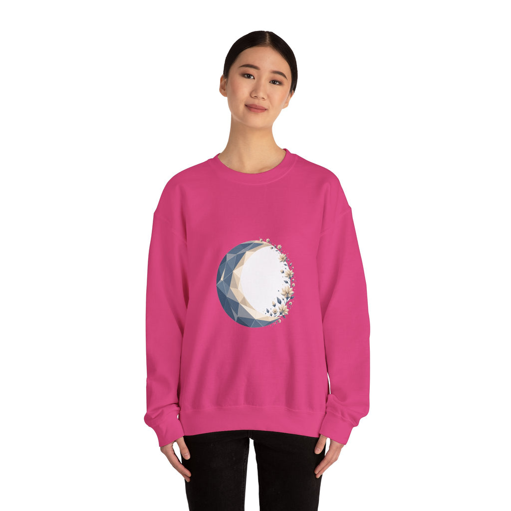 Matching Couple Sweatshirt - Waxing & Waning Moon Matching Couple Comfort Colors Crew Geometric Art His Hers Love Gift - Design A