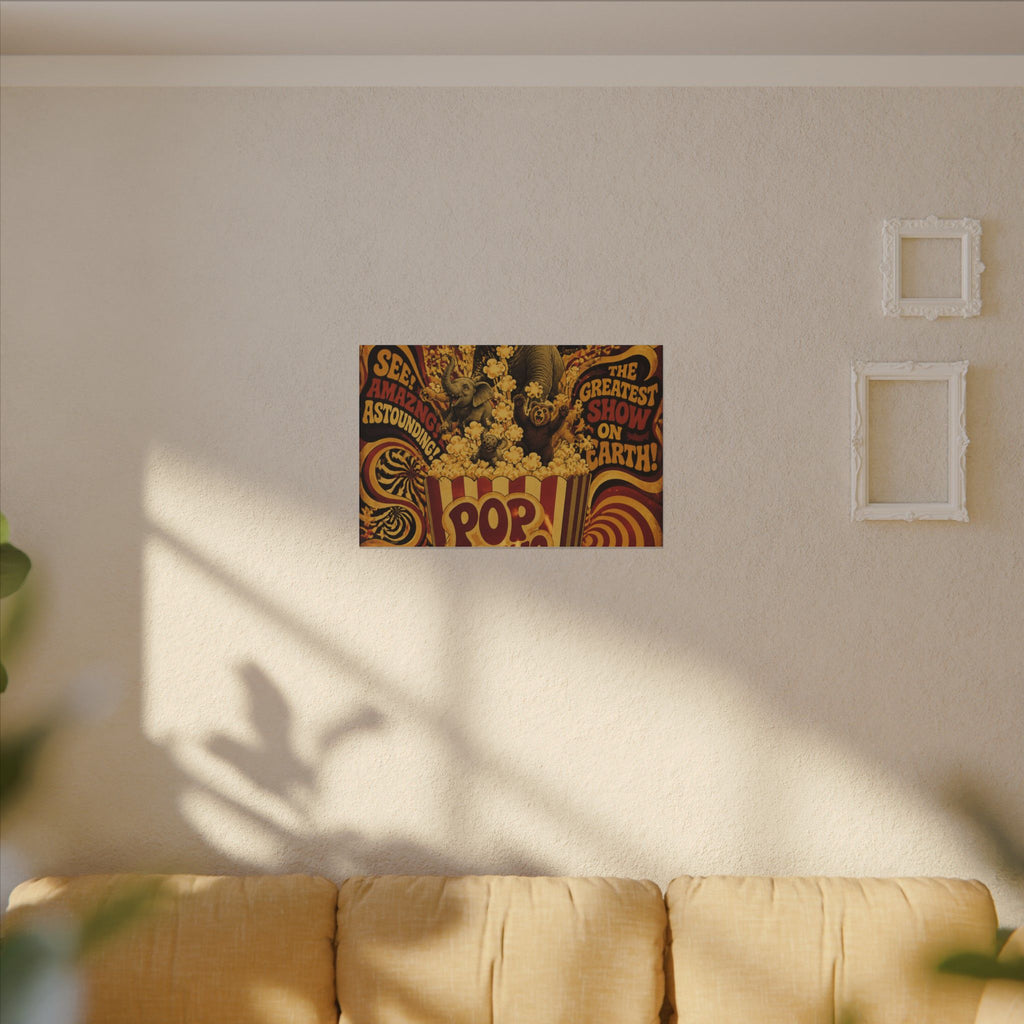 Popcorn Box Animals Wall Art Canvas 24×36 Psychedelic Dining Room Decor Maximalist Print