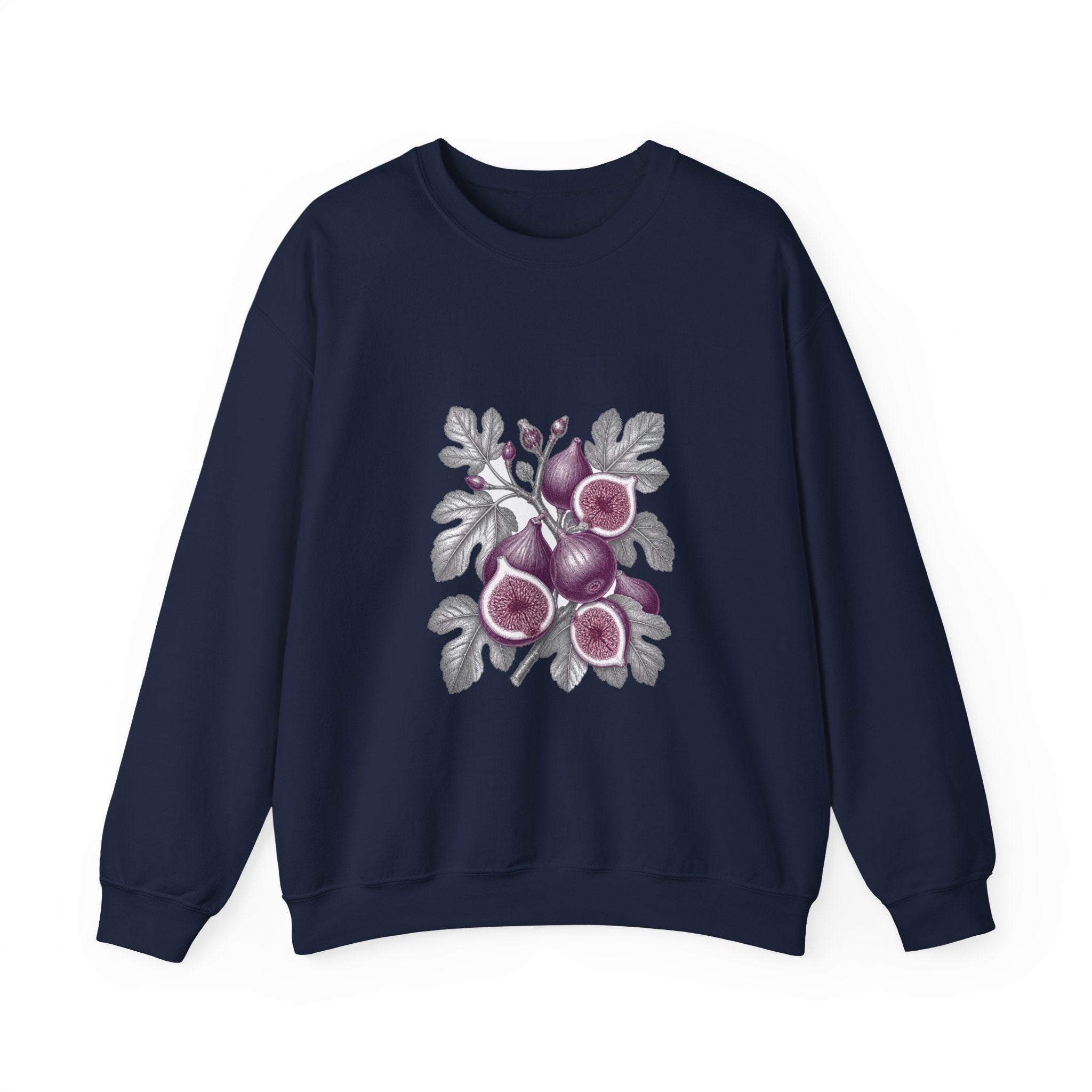 Matching Couple Sweatshirt - Olive Branch & Fig Matching Couple Crewneck Sweatshirt Vintage Art His Hers Wedding Gift - Design B