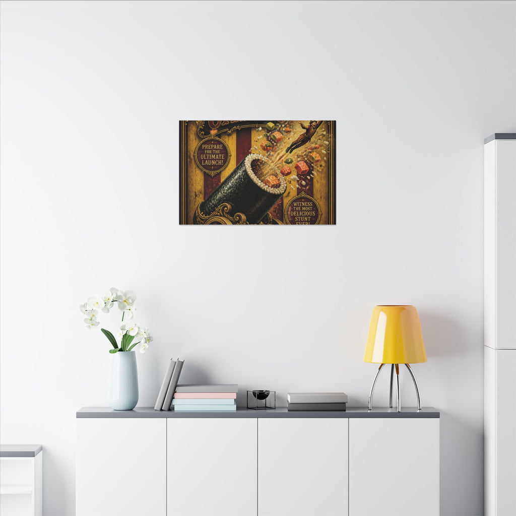 Sushi Roll Cannon Wall Art Canvas 24×36 Baroque Studio Decor Maximalist Print