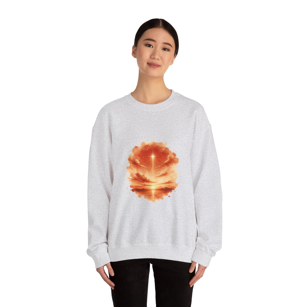 Matching Couple Sweatshirt - Evening & Morning Star Matching Couple Premium Fleece Sweatshirt Watercolor Art His Hers Birthday Gift - Design A