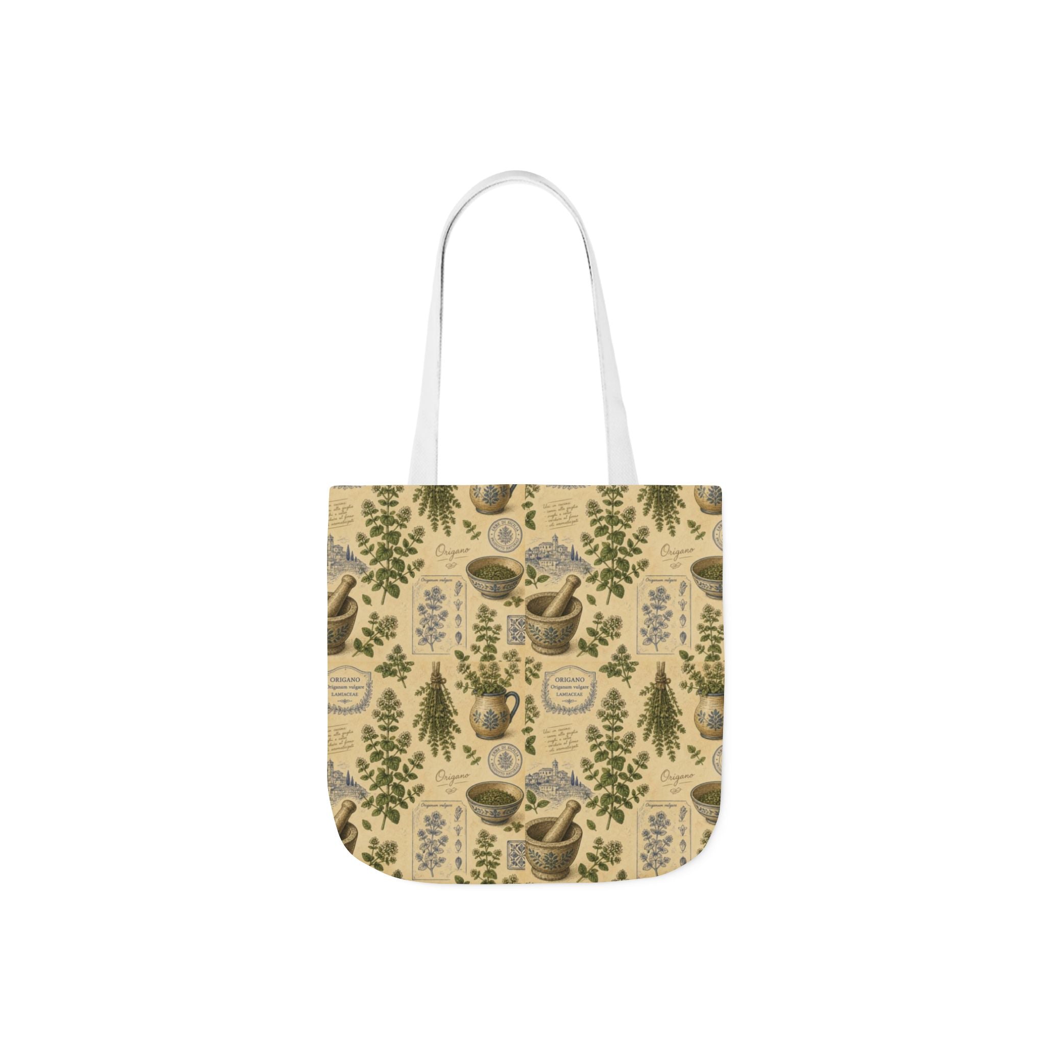 Oregano Sprigs Canvas Tote Bag Mediterranean Kitchen Botanical Design Italian Cottagecore Gift