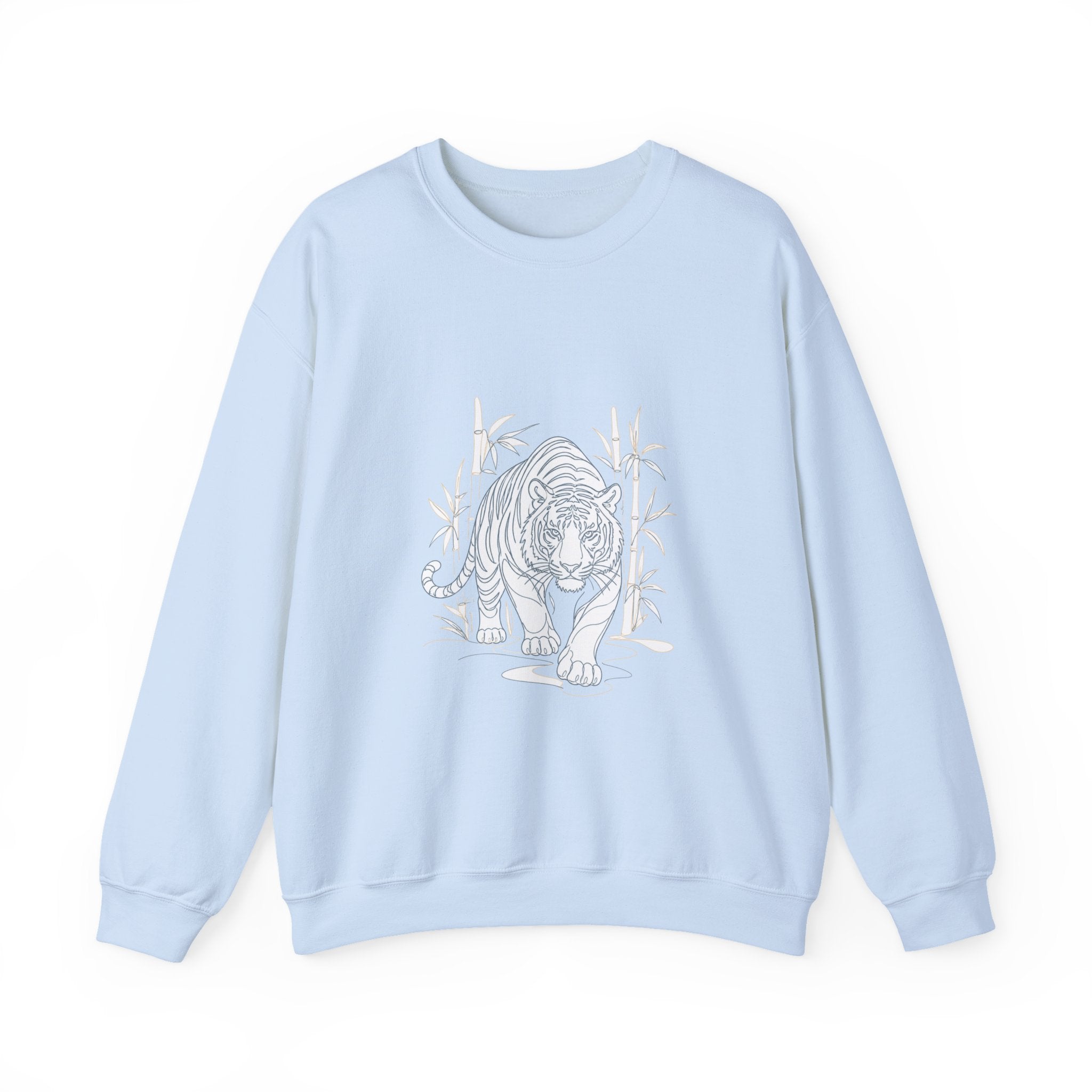 Matching Couple Sweatshirt - Tiger & Crane Matching Couple Crewneck Sweatshirt Minimalist Art His Hers Valentine Gift - Design A