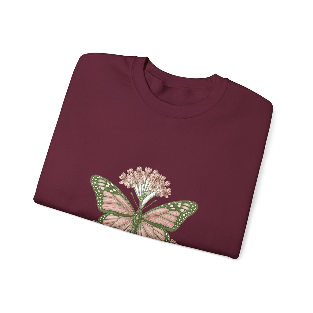 Matching Couple Sweatshirt - Butterfly & Moth Matching Couple Crewneck Sweatshirt Vintage Art His Hers Wedding Gift - Design A