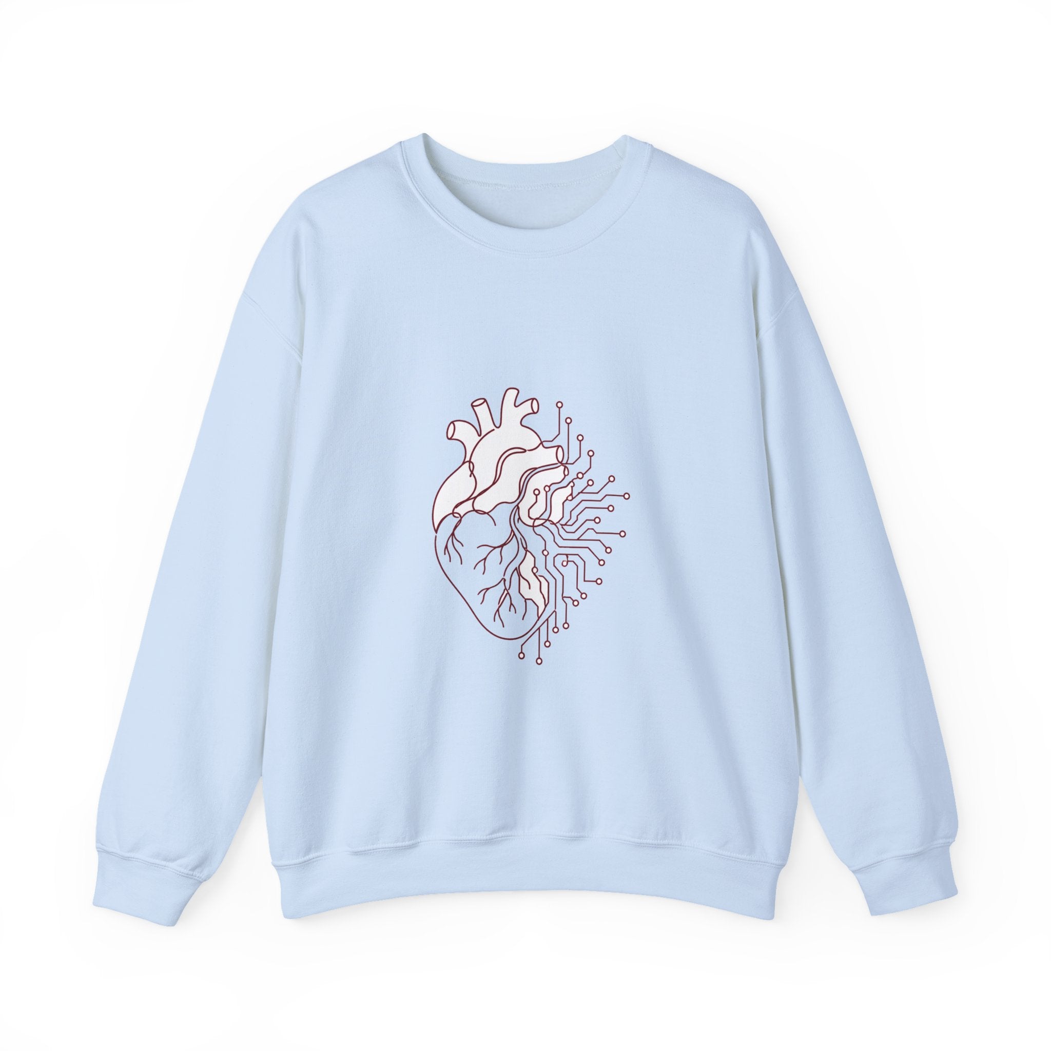 Matching Couple Sweatshirt - Robot & Heart Matching Couple Comfort Colors Crew Minimalist Art His Hers Christmas Gift - Design B