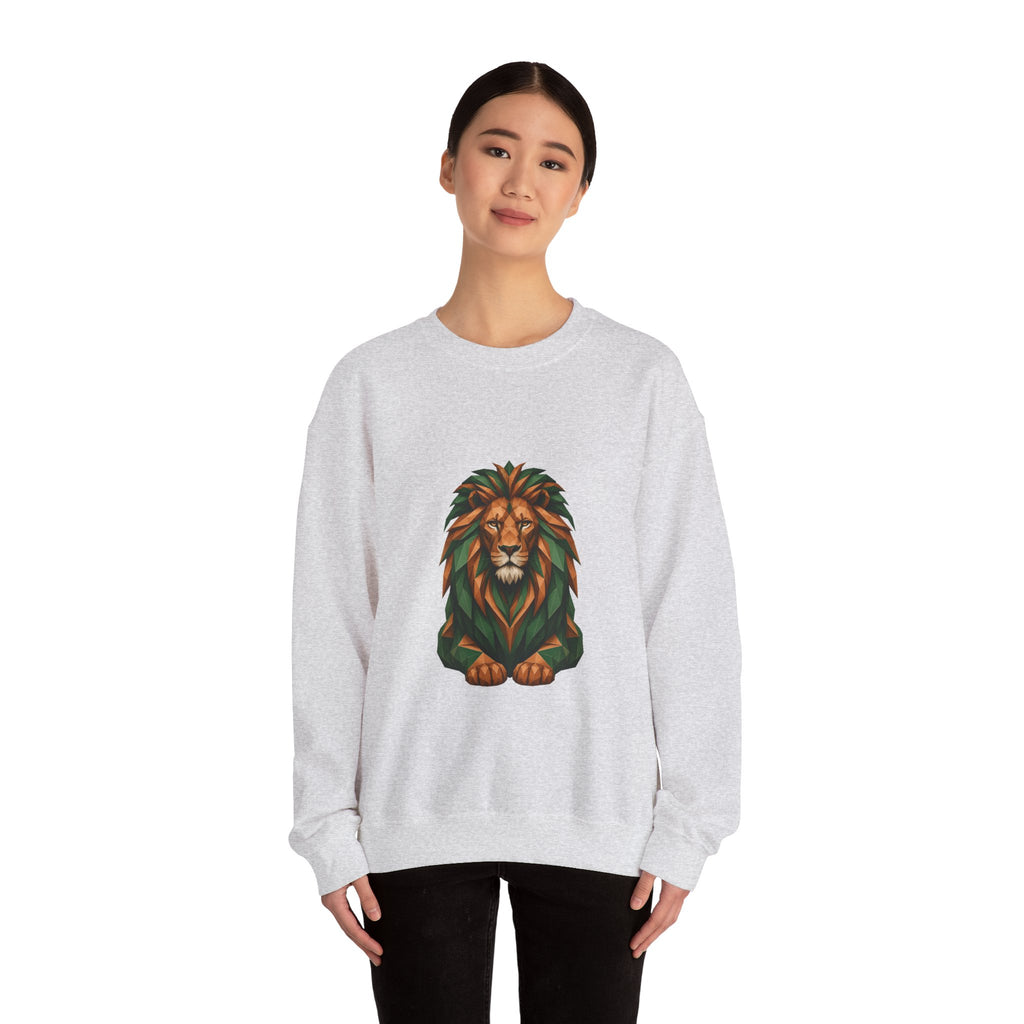 Matching Couple Sweatshirt - Lion & Lamb Matching Couple Comfort Colors Crew Geometric Art His Hers Love Gift - Design A