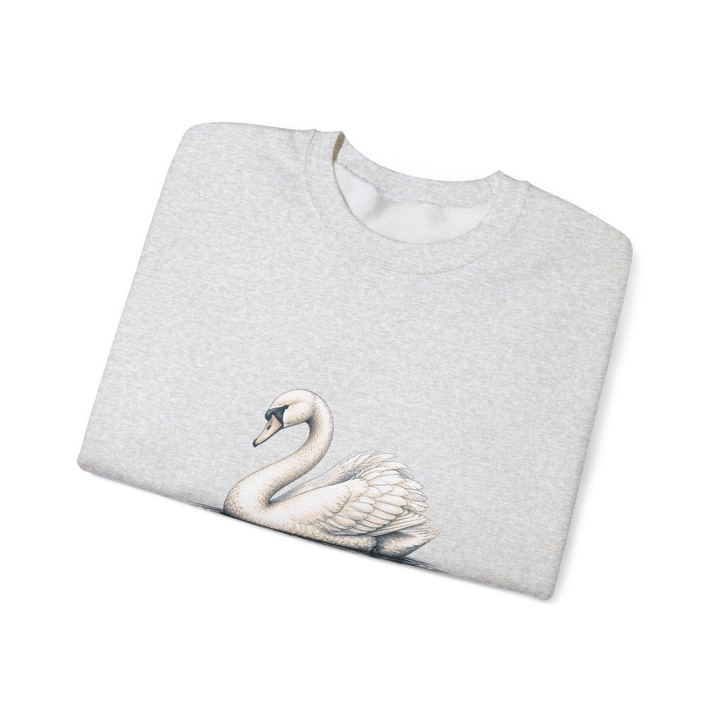 Matching Couple Sweatshirt - Raven & Swan Matching Couple Premium Fleece Sweatshirt Hand-Drawn Art His Hers Anniversary Gift - Design B
