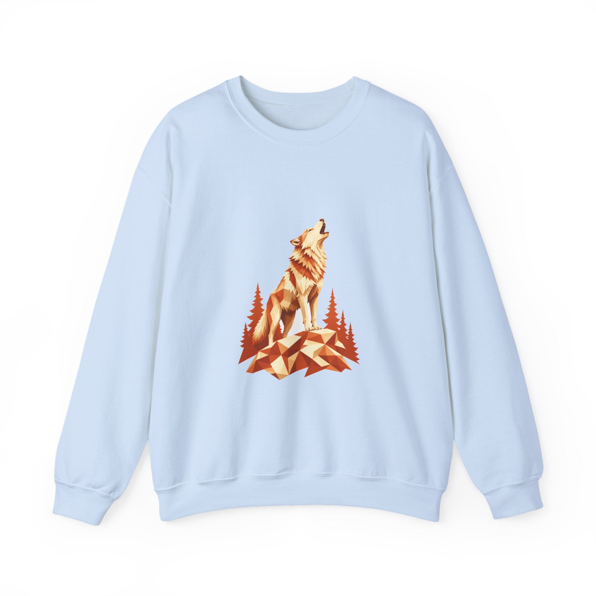 Matching Couple Sweatshirt - Wolf & Dove Matching Couple Crewneck Sweatshirt Geometric Art His Hers Couple Gift - Design A