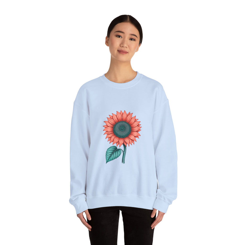 Matching Couple Sweatshirt - Sunflower & Moonflower Matching Couple Crewneck Sweatshirt Hand-Drawn Art His Hers Best Friend Gift - Design A