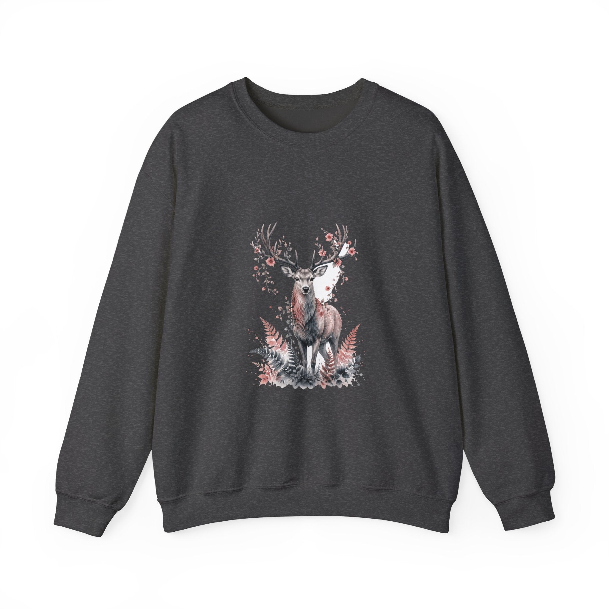 Matching Couple Sweatshirt - Bear & Deer Matching Couple Premium Fleece Sweatshirt Watercolor Art His Hers Birthday Gift - Design B