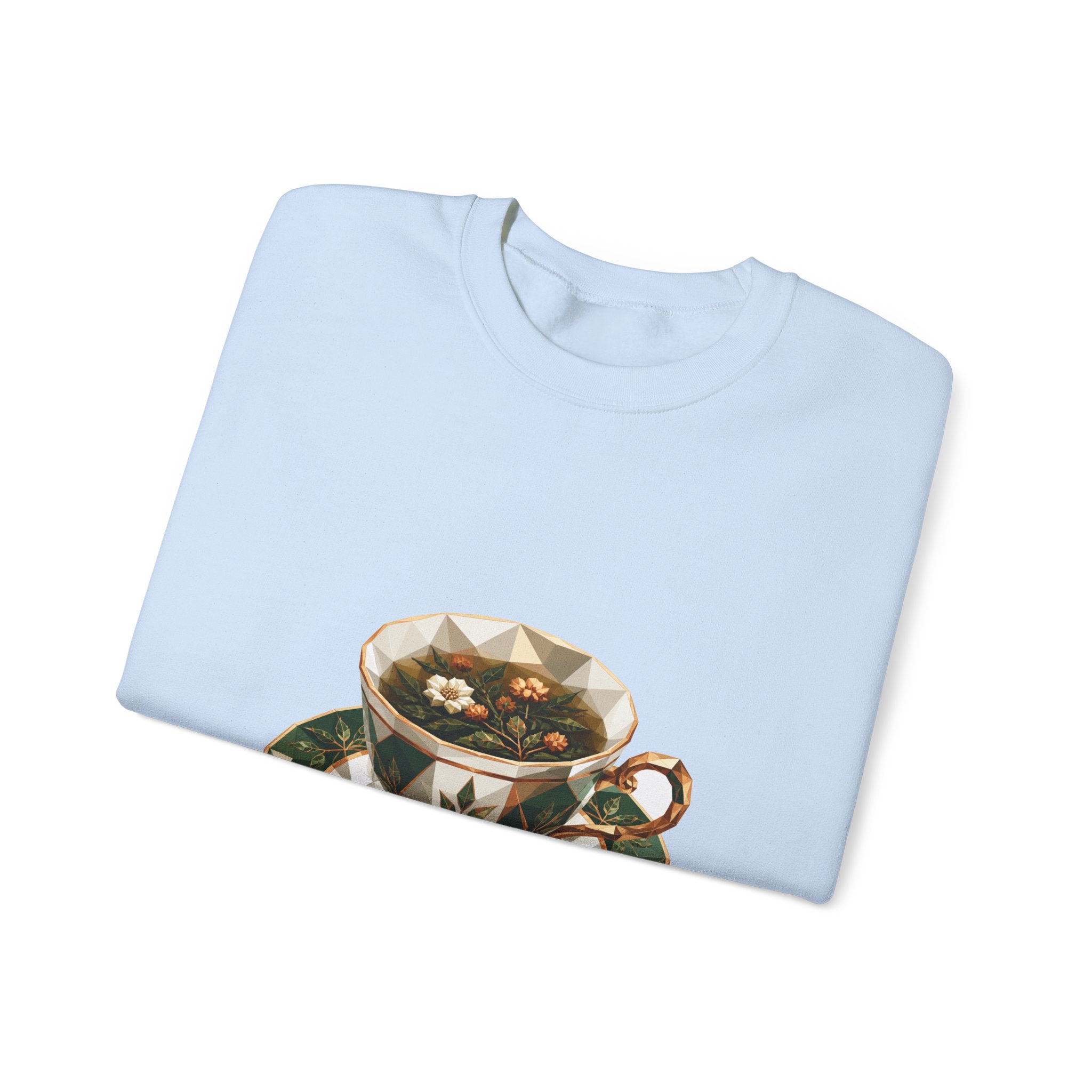 Matching Couple Sweatshirt - Coffee & Tea Matching Couple Crewneck Sweatshirt Geometric Art His Hers Couple Gift - Design B