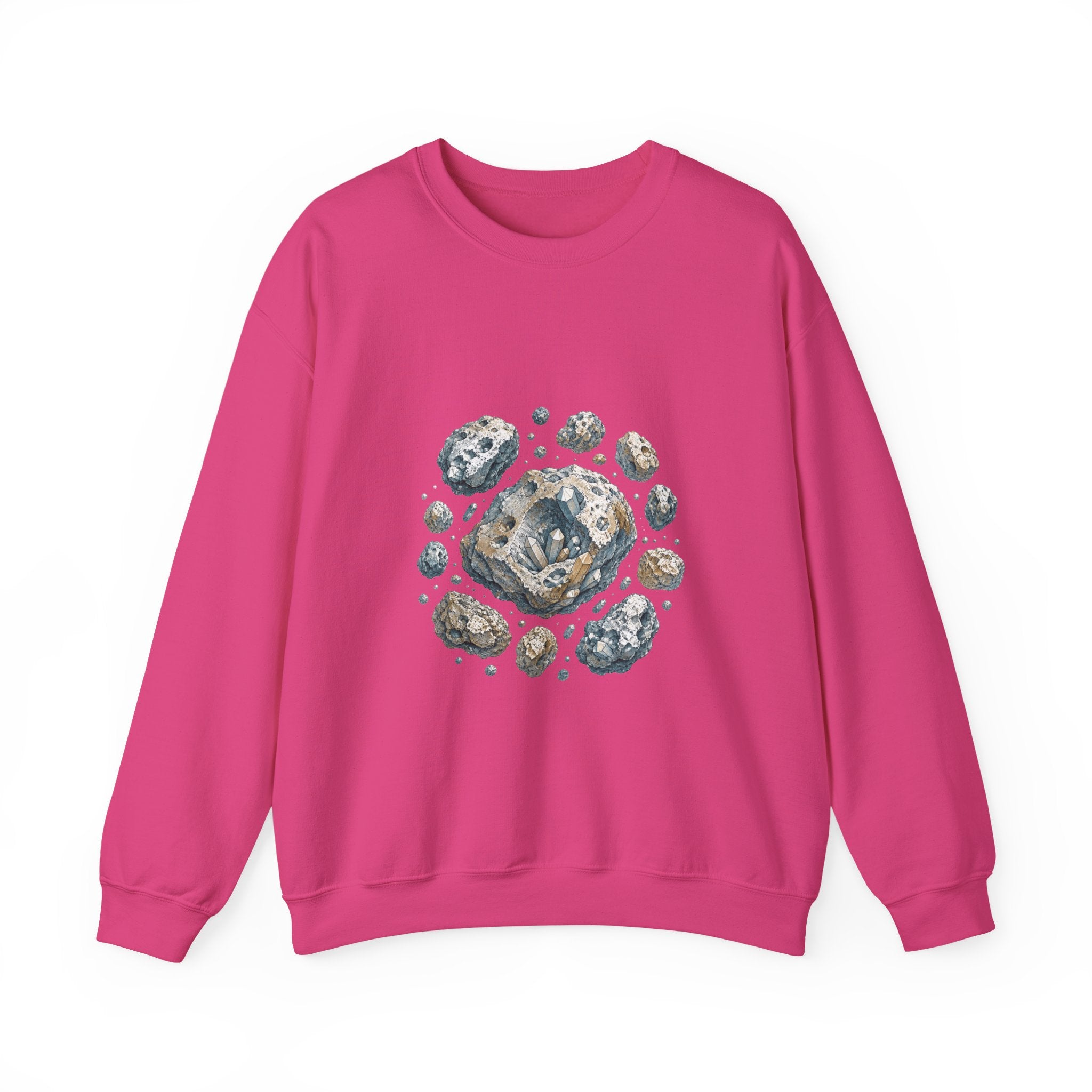 Matching Couple Sweatshirt - Comet & Asteroid Matching Couple Premium Fleece Sweatshirt Hand-Drawn Art His Hers Anniversary Gift - Design B
