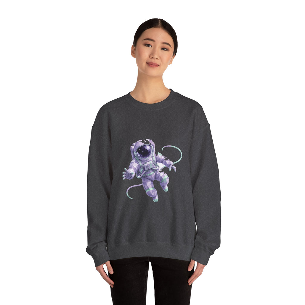 Matching Couple Sweatshirt - Astronaut & Planet Matching Couple Crewneck Sweatshirt Geometric Art His Hers Couple Gift - Design A