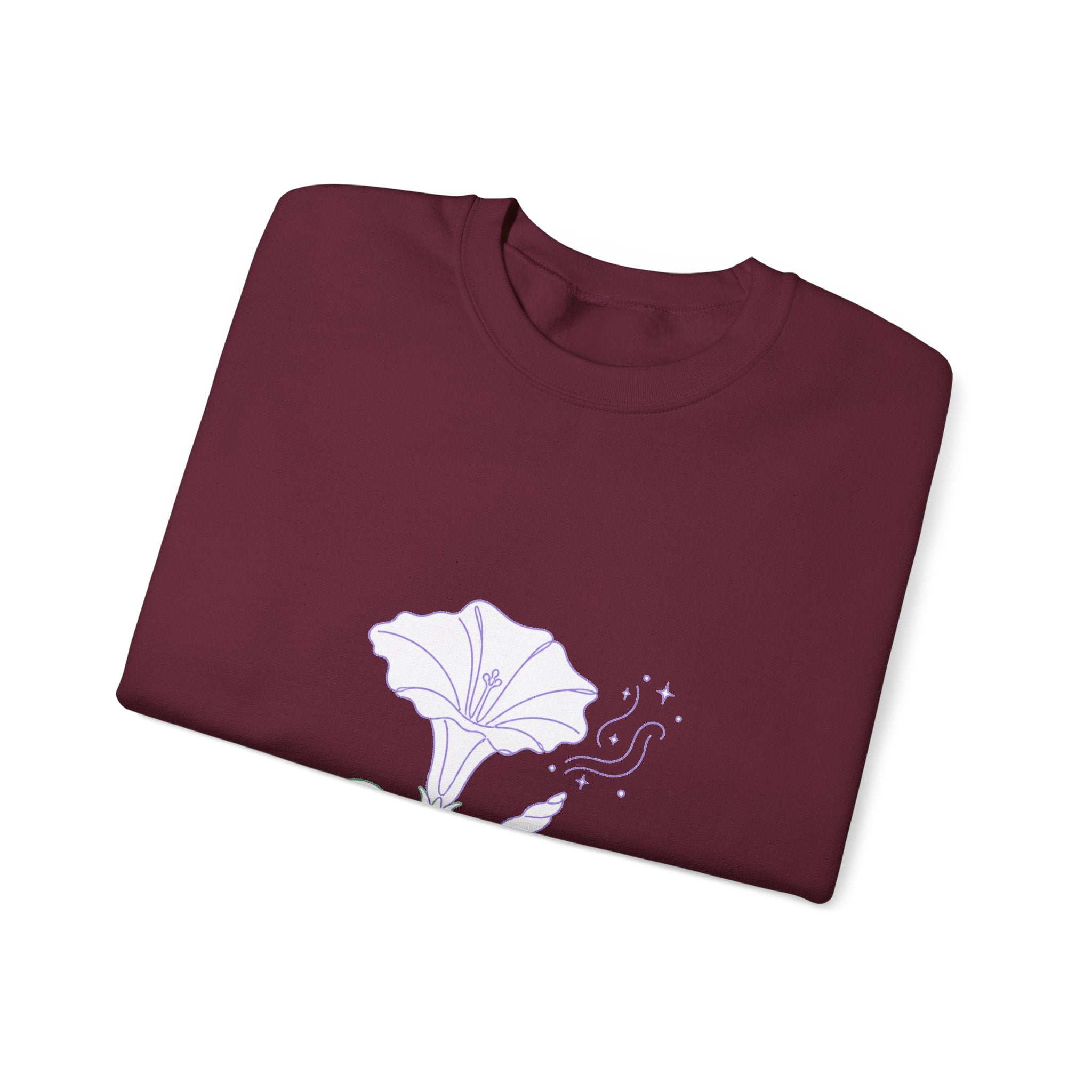 Matching Couple Sweatshirt - Sunflower & Moonflower Matching Couple Comfort Colors Crew Minimalist Art His Hers Christmas Gift - Design B