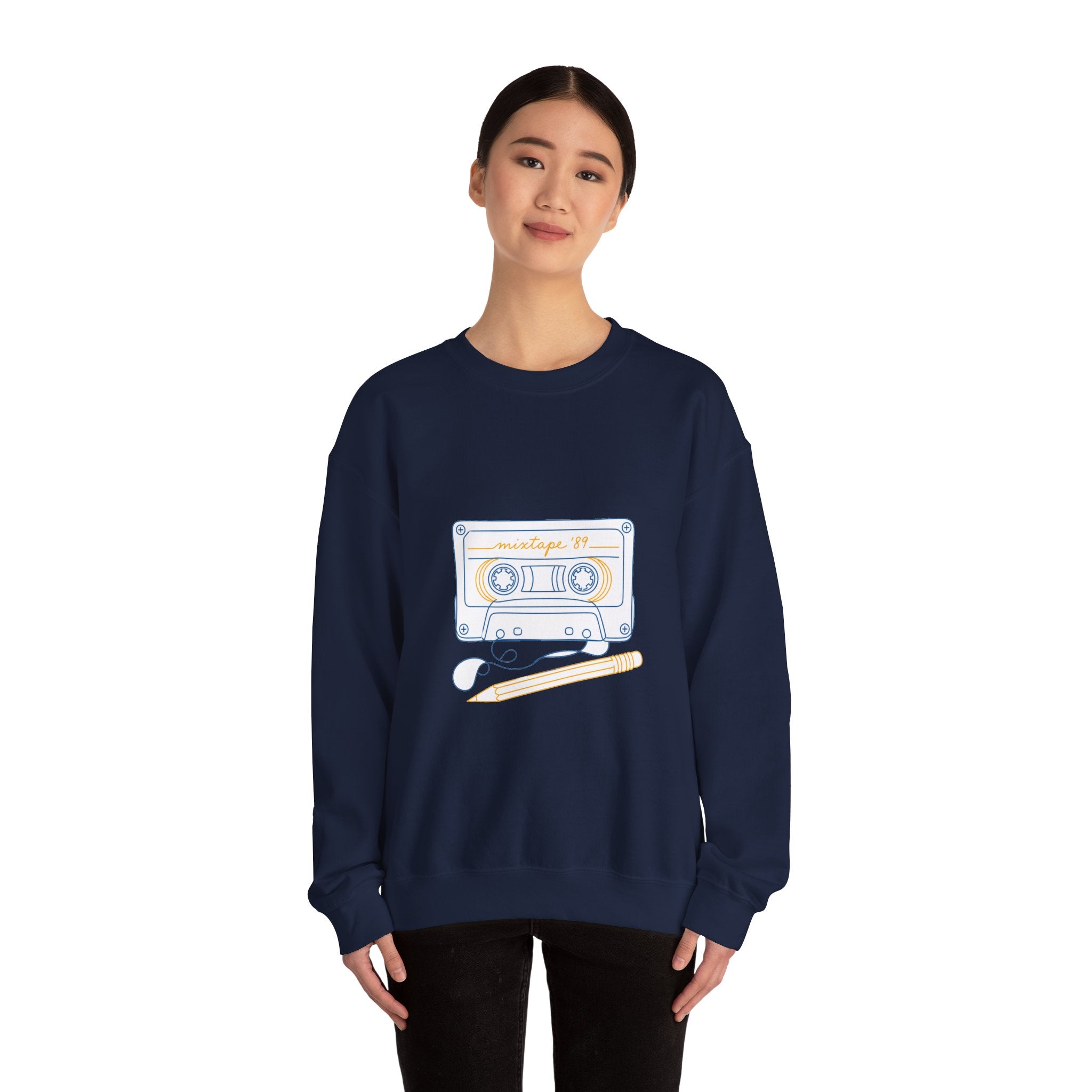 Matching Couple Sweatshirt - Vinyl & Cassette Matching Couple Premium Fleece Sweatshirt Minimalist Art His Hers Christmas Gift - Design B