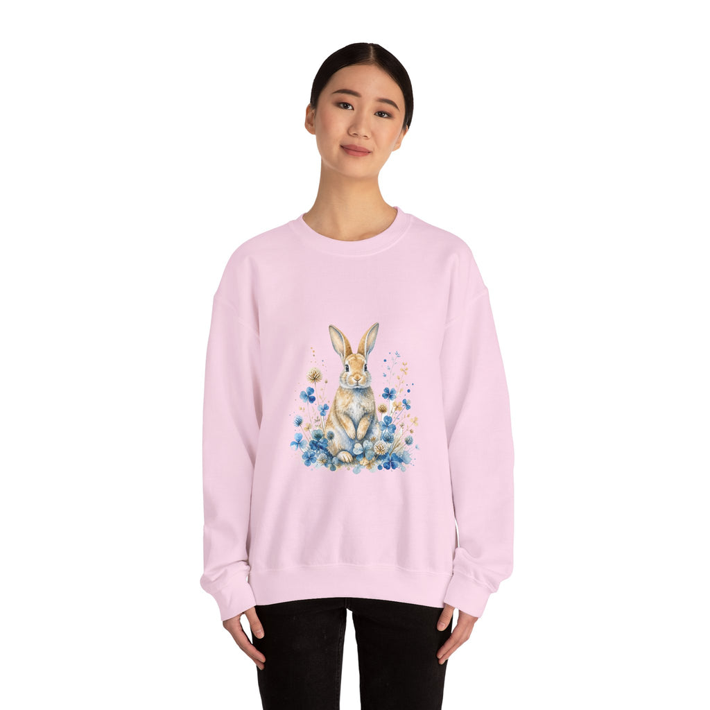 Matching Couple Sweatshirt - Fox & Rabbit Matching Couple Premium Fleece Sweatshirt Watercolor Art His Hers Birthday Gift - Design B