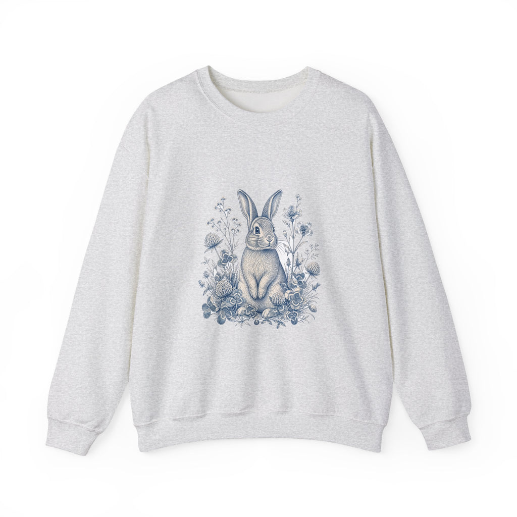 Matching Couple Sweatshirt - Fox & Rabbit Matching Couple Crewneck Sweatshirt Vintage Art His Hers Wedding Gift - Design B