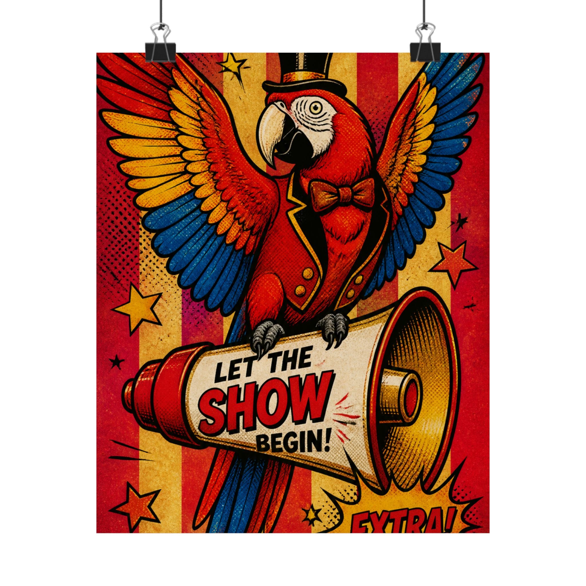 Parrot Ringmaster Wall Art Poster 24×36 Pop Art Restaurant Decor Maximalist Print