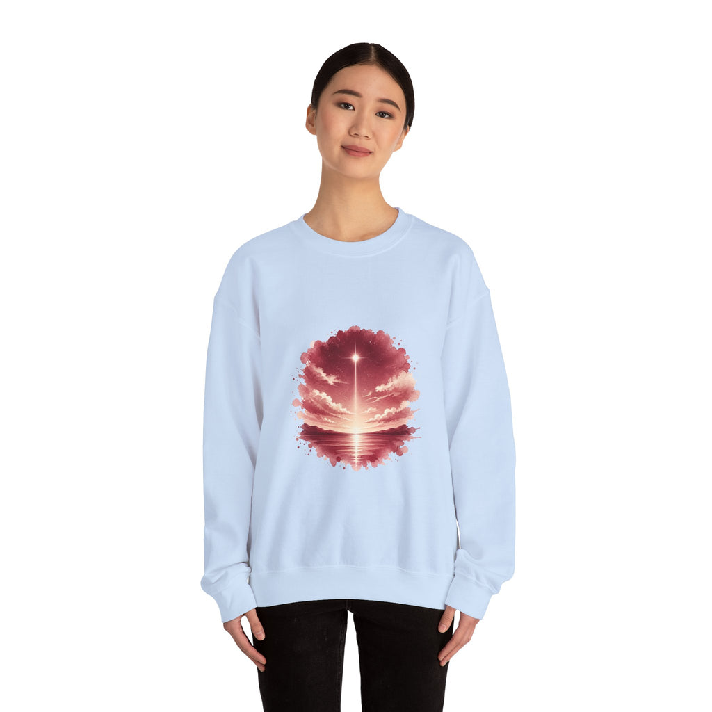 Matching Couple Sweatshirt - Evening & Morning Star Matching Couple Crewneck Sweatshirt Watercolor Art His Hers Engagement Gift - Design A