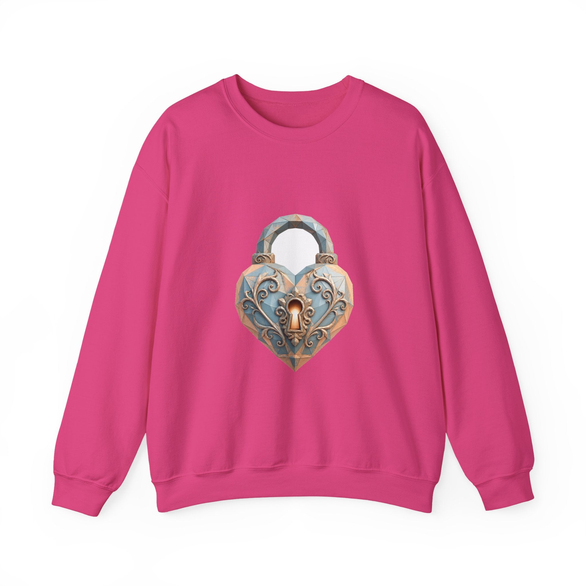 Matching Couple Sweatshirt - Key & Lock Matching Couple Crewneck Sweatshirt Geometric Art His Hers Couple Gift - Design B