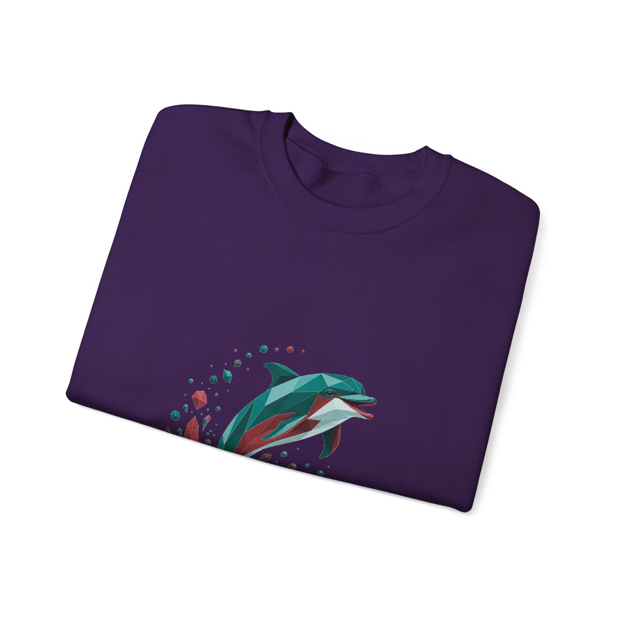 Matching Couple Sweatshirt - Shark & Dolphin Matching Couple Comfort Colors Crew Geometric Art His Hers Love Gift - Design B