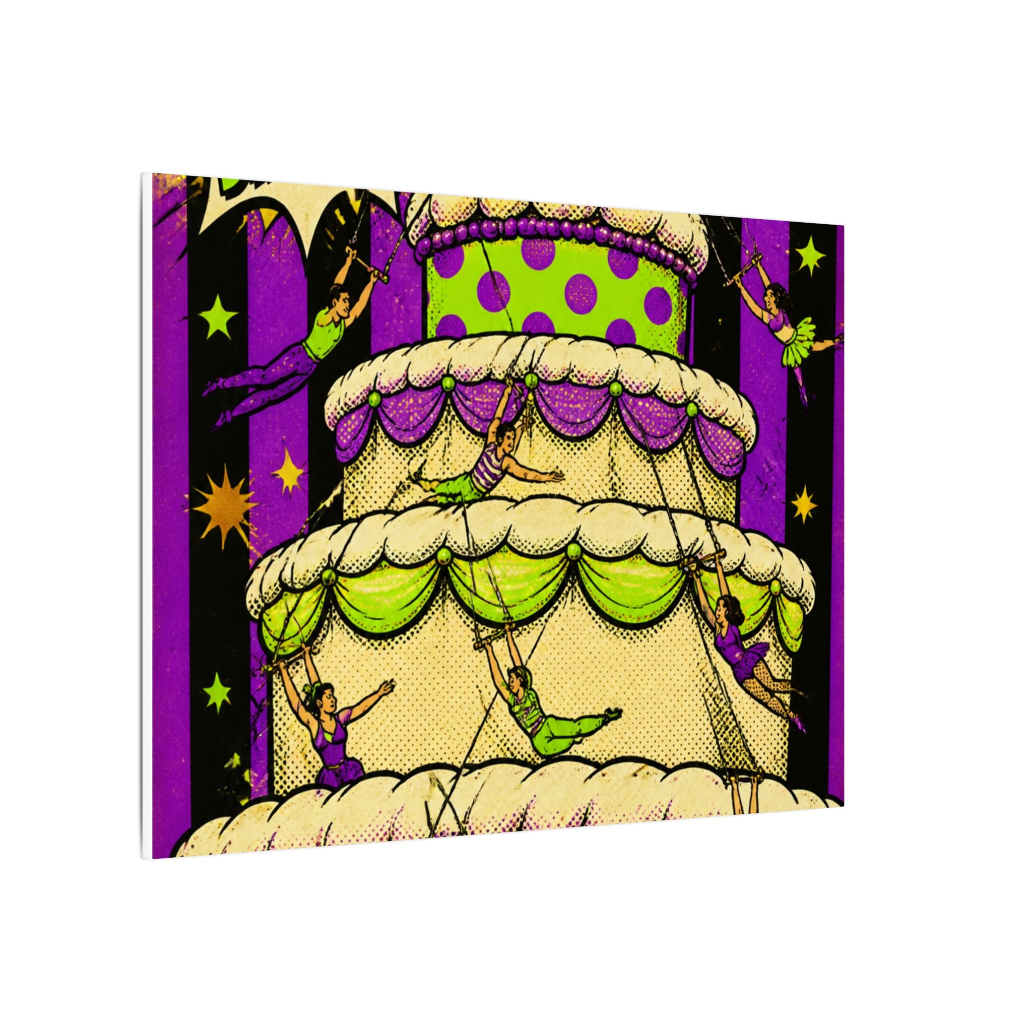 Birthday Cake Trapeze Wall Art Canvas 24×36 Pop Art Restaurant Decor Maximalist Print