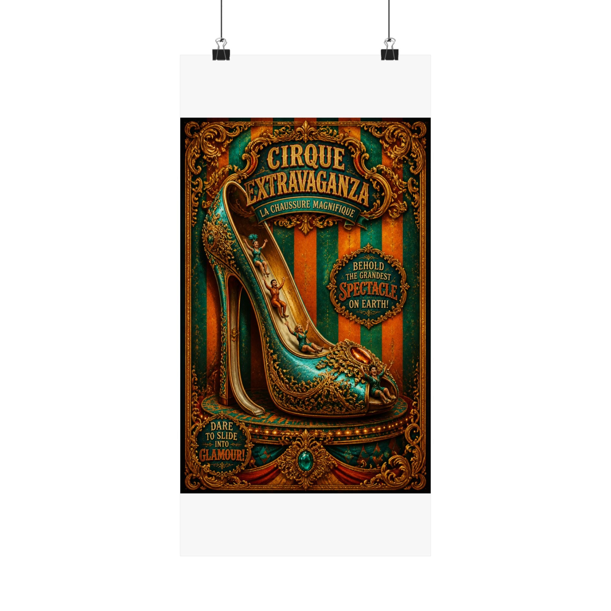 High Heel Slide Wall Art Poster 24×36 Baroque Studio Decor Maximalist Print