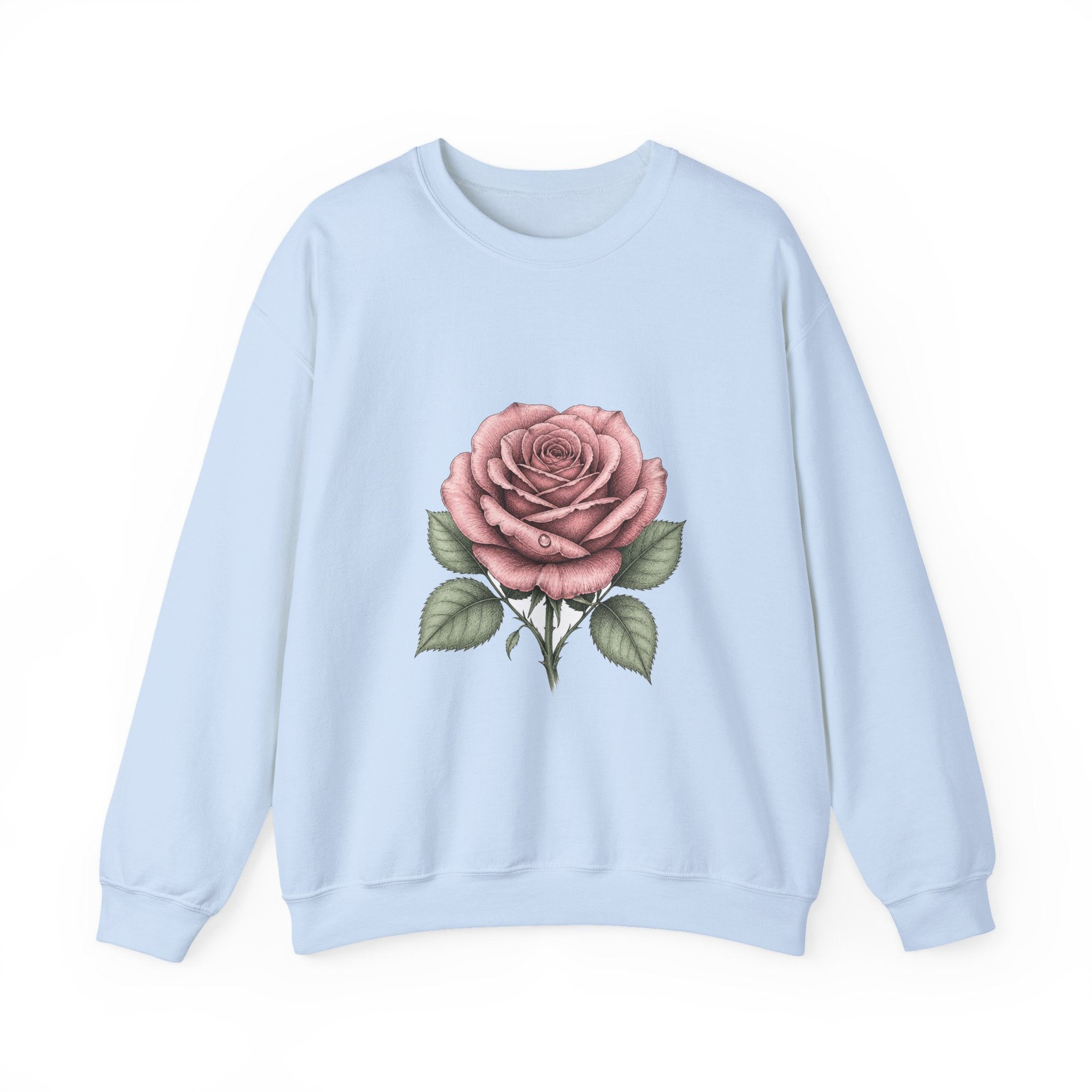 Matching Couple Sweatshirt - Rose & Thorn Matching Couple Comfort Colors Crew Hand-Drawn Art His Hers Anniversary Gift - Design A