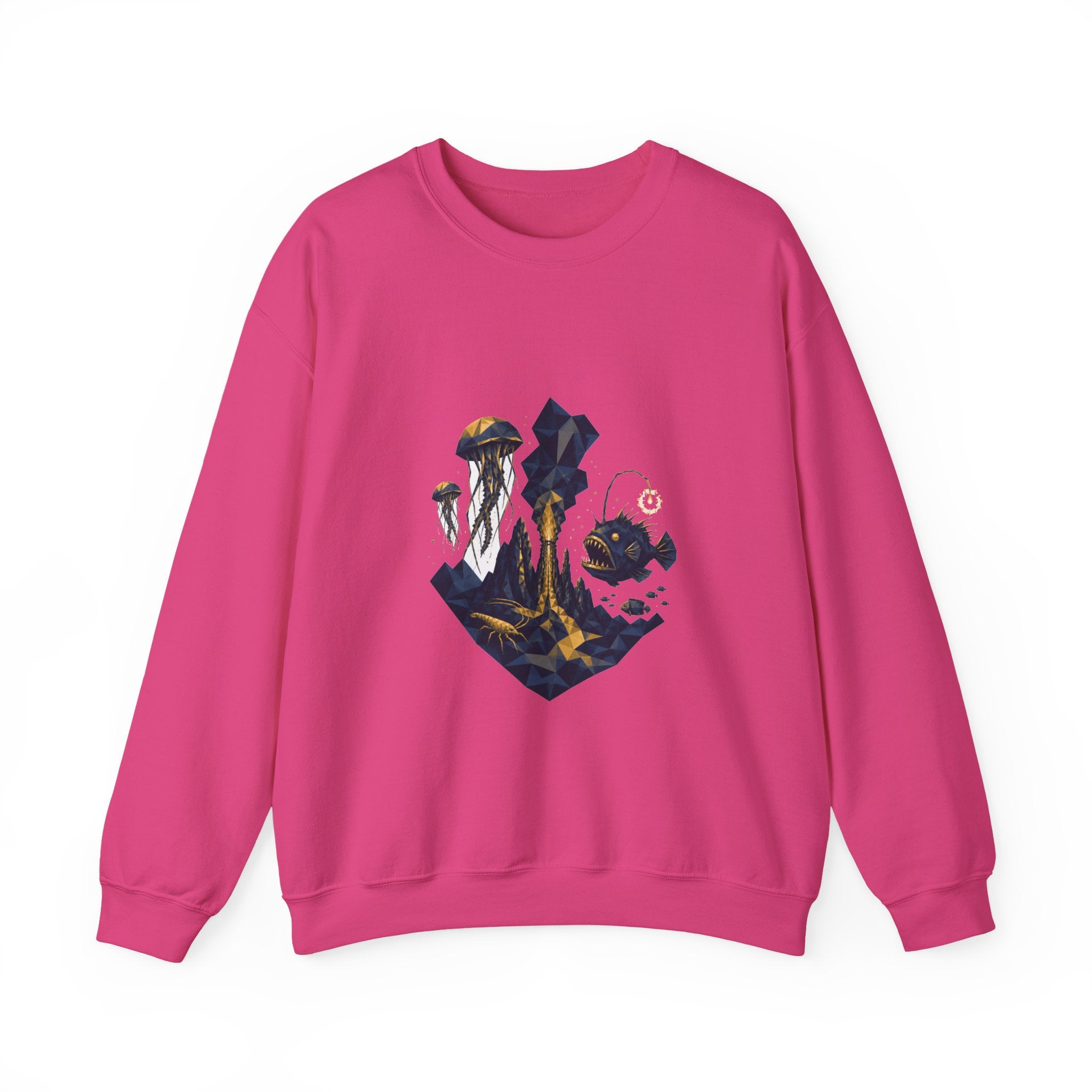 Matching Couple Sweatshirt - Coral Reef & Deep Sea Matching Couple Premium Fleece Sweatshirt Geometric Art His Hers Love Gift - Design B