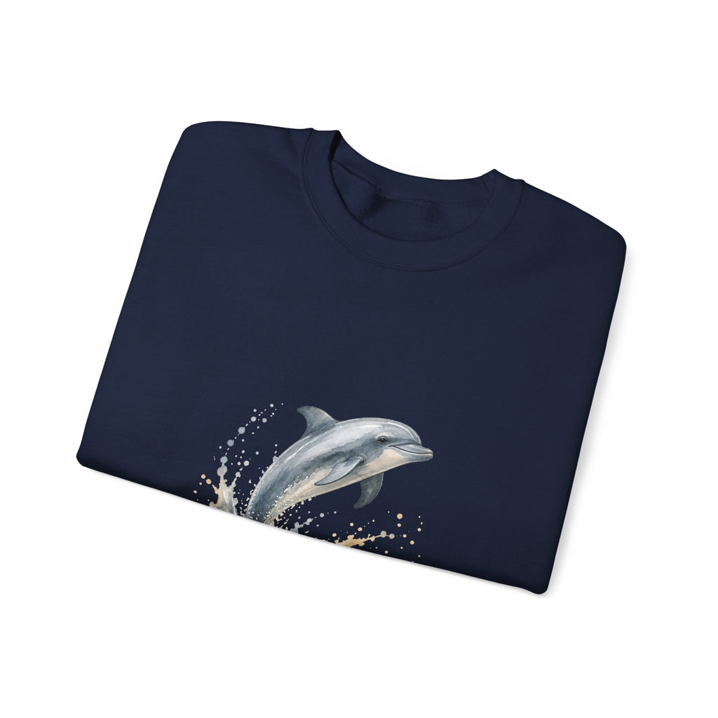 Matching Couple Sweatshirt - Shark & Dolphin Matching Couple Comfort Colors Crew Watercolor Art His Hers Birthday Gift - Design B
