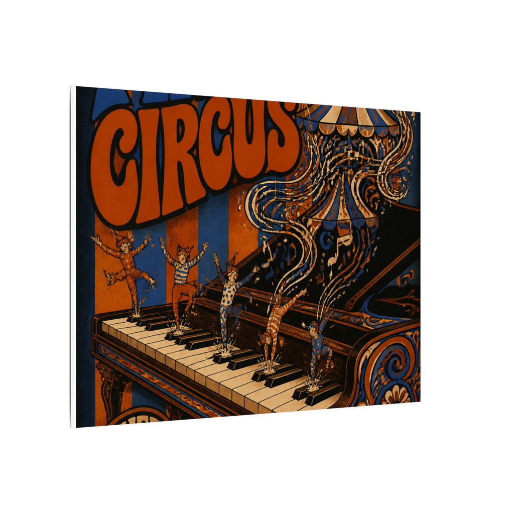 Grand Piano Acrobats Wall Art Canvas 24×36 Psychedelic Dining Room Decor Maximalist Print