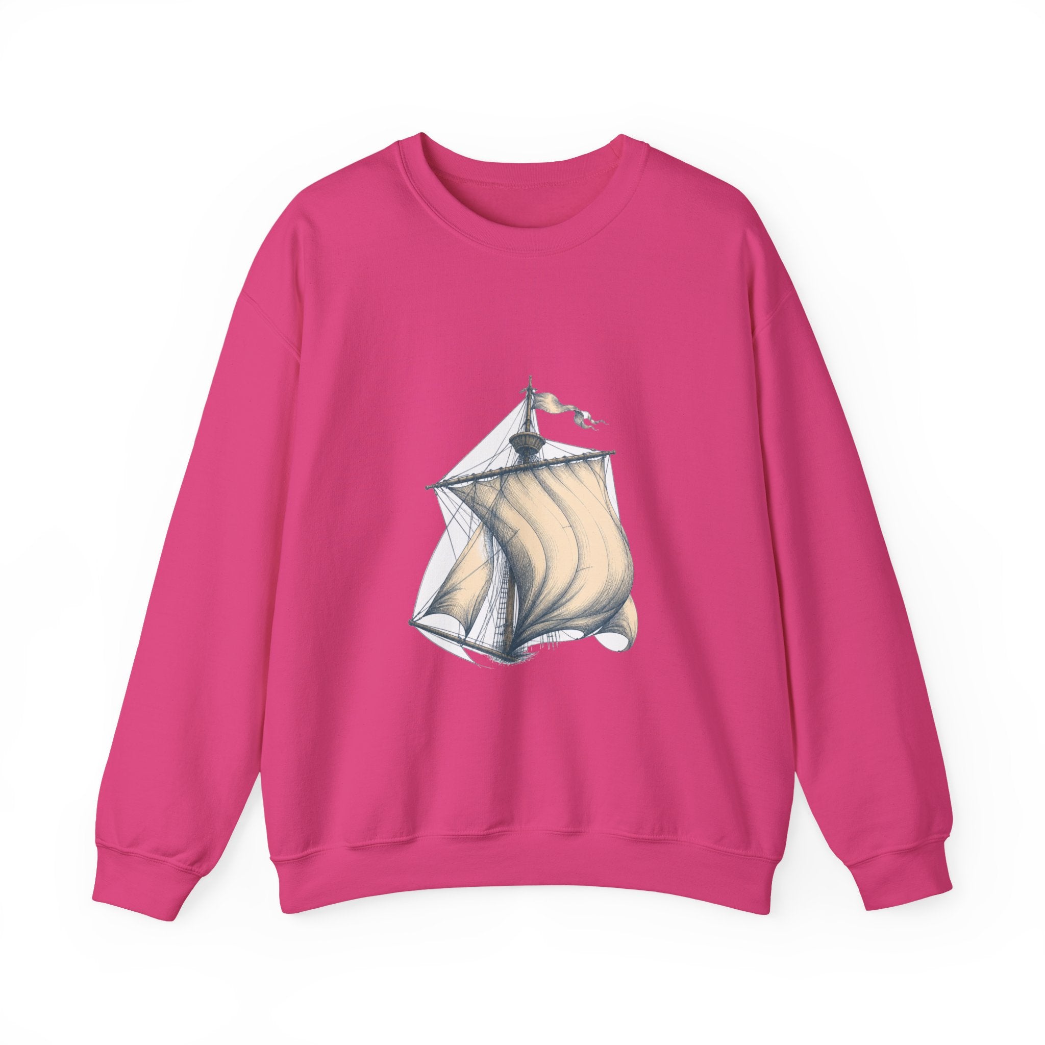 Matching Couple Sweatshirt - Anchor & Sail Matching Couple Comfort Colors Crew Hand-Drawn Art His Hers Anniversary Gift - Design B