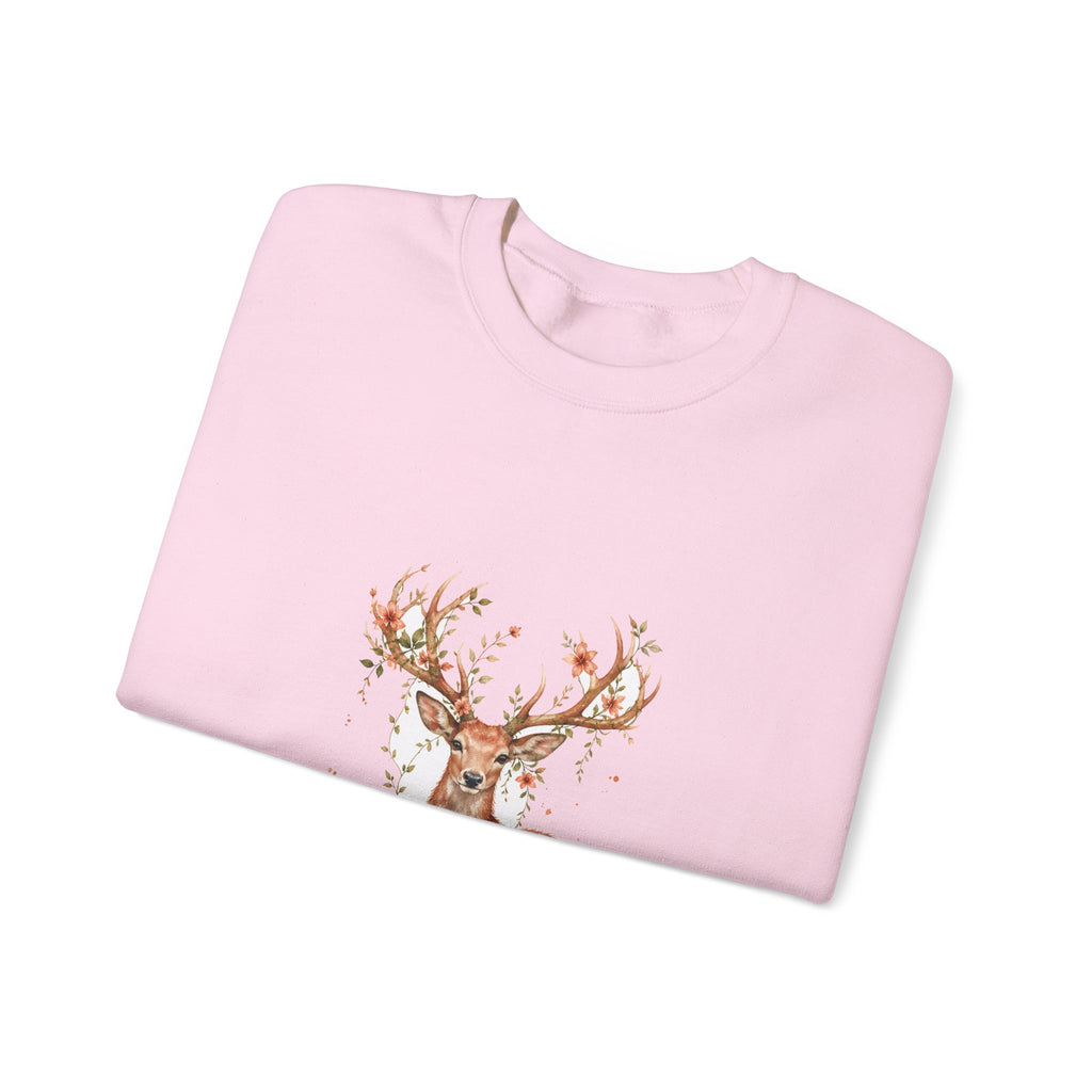 Matching Couple Sweatshirt - Bear & Deer Matching Couple Crewneck Sweatshirt Watercolor Art His Hers Engagement Gift - Design B