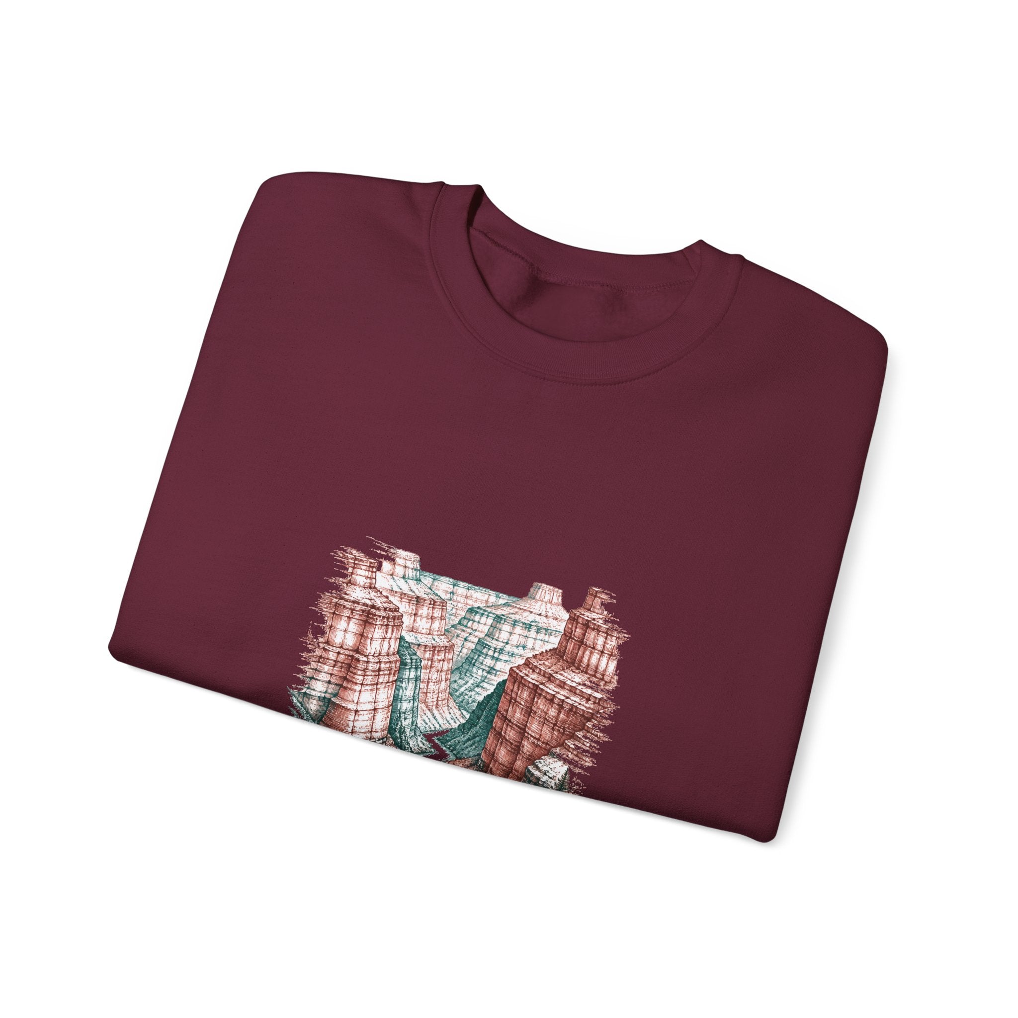 Matching Couple Sweatshirt - Lavender Fields & Canyon Matching Couple Crewneck Sweatshirt Hand-Drawn Art His Hers Best Friend Gift - Design B