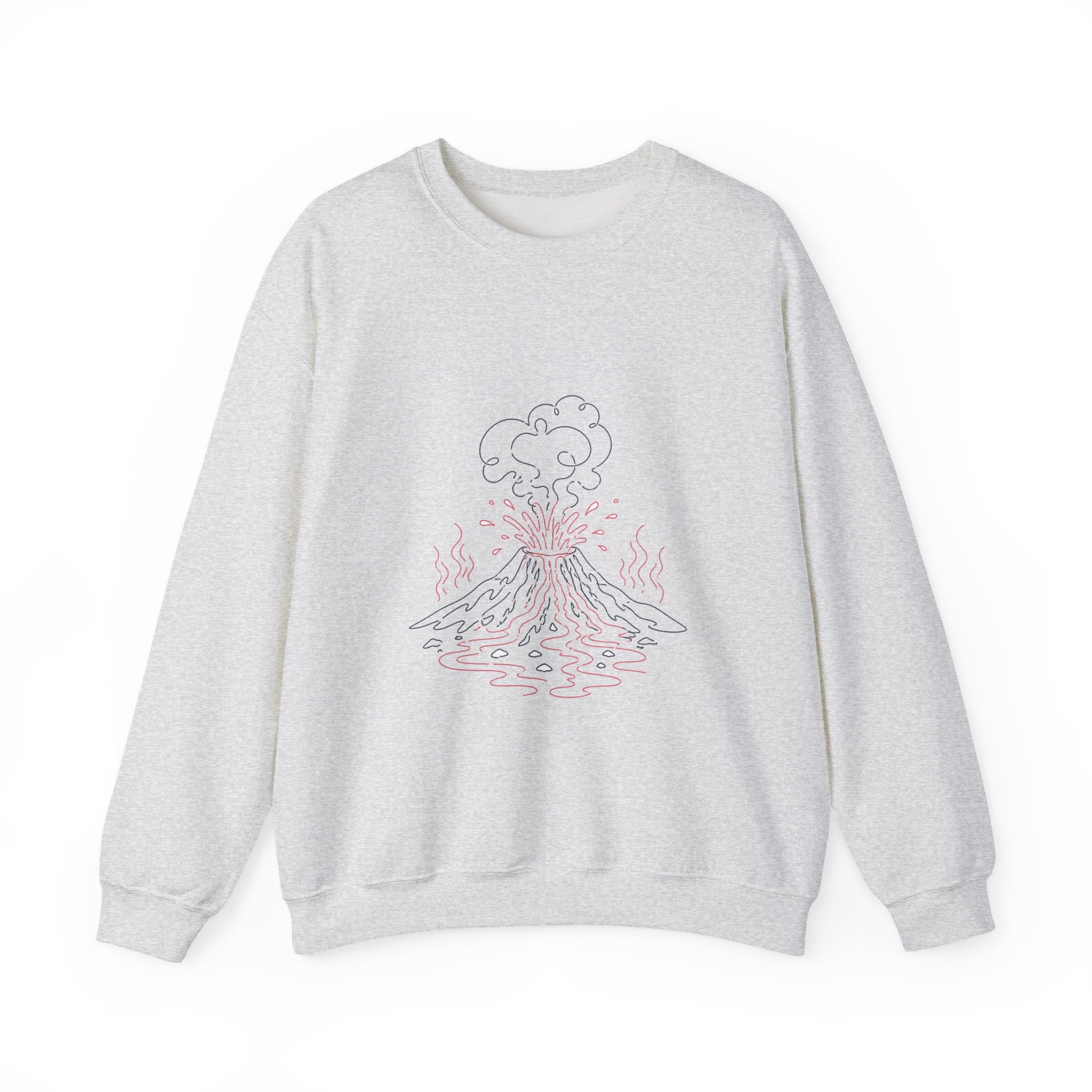 Matching Couple Sweatshirt - Volcano & Glacier Matching Couple Premium Fleece Sweatshirt Minimalist Art His Hers Christmas Gift - Design A