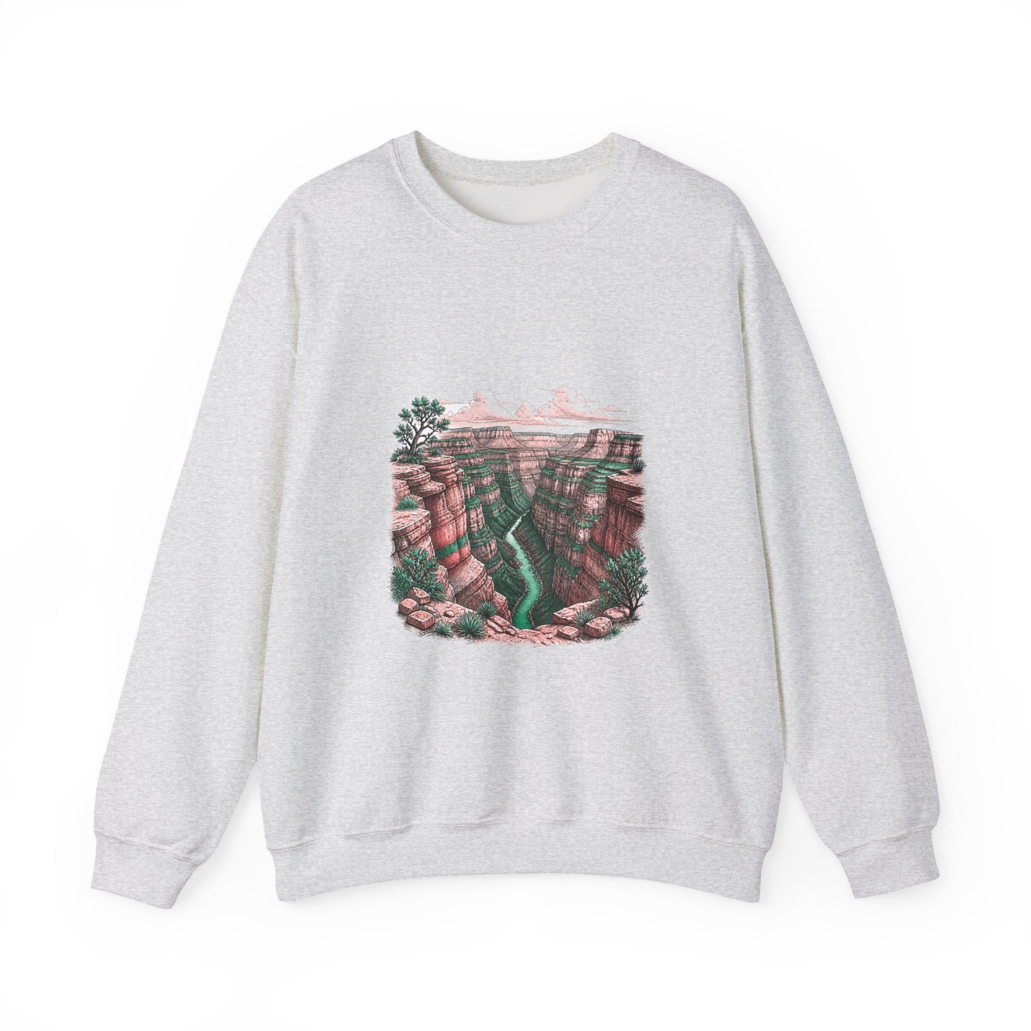 Matching Couple Sweatshirt - Lavender Fields & Canyon Matching Couple Comfort Colors Crew Hand-Drawn Art His Hers Anniversary Gift - Design B
