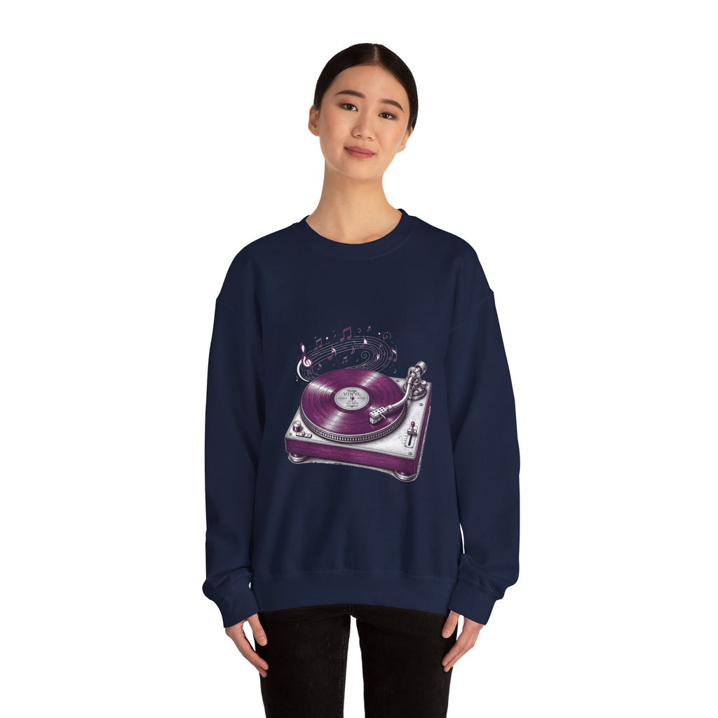 Matching Couple Sweatshirt - Vinyl & Cassette Matching Couple Crewneck Sweatshirt Hand-Drawn Art His Hers Best Friend Gift - Design A