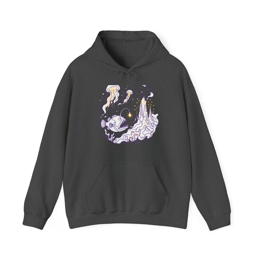 Matching Couple Sweatshirt - Coral Reef & Deep Sea Matching Couple Hooded Sweatshirt Minimalist Art His Hers Valentine Gift - Design B