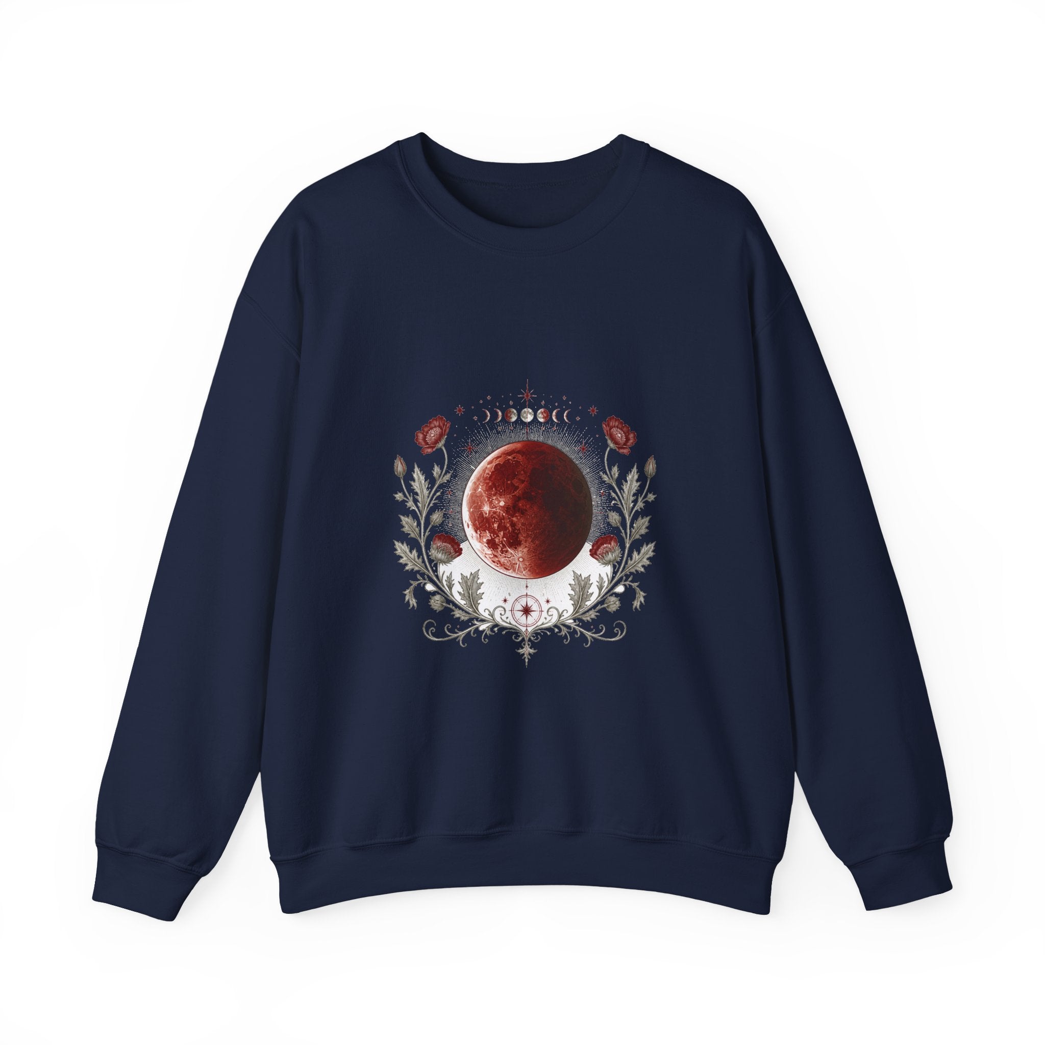 Matching Couple Sweatshirt - Solar & Lunar Eclipse Matching Couple Comfort Colors Crew Vintage Art His Hers Honeymoon Gift - Design B