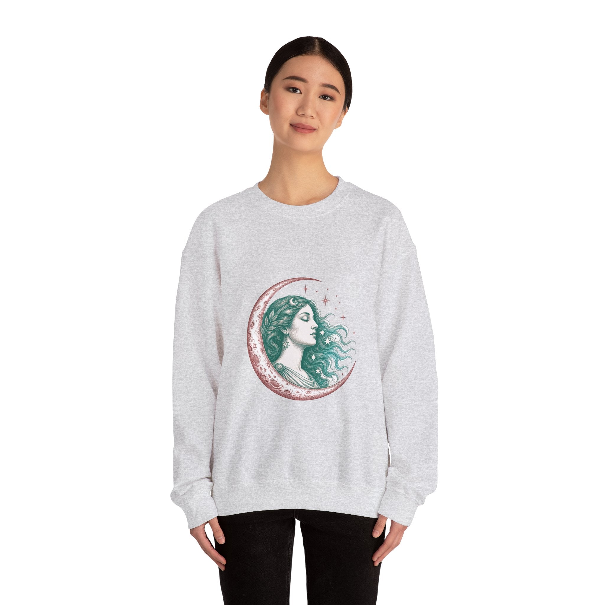 Matching Couple Sweatshirt - Helios & Selene Matching Couple Comfort Colors Crew Vintage Art His Hers Honeymoon Gift - Design B